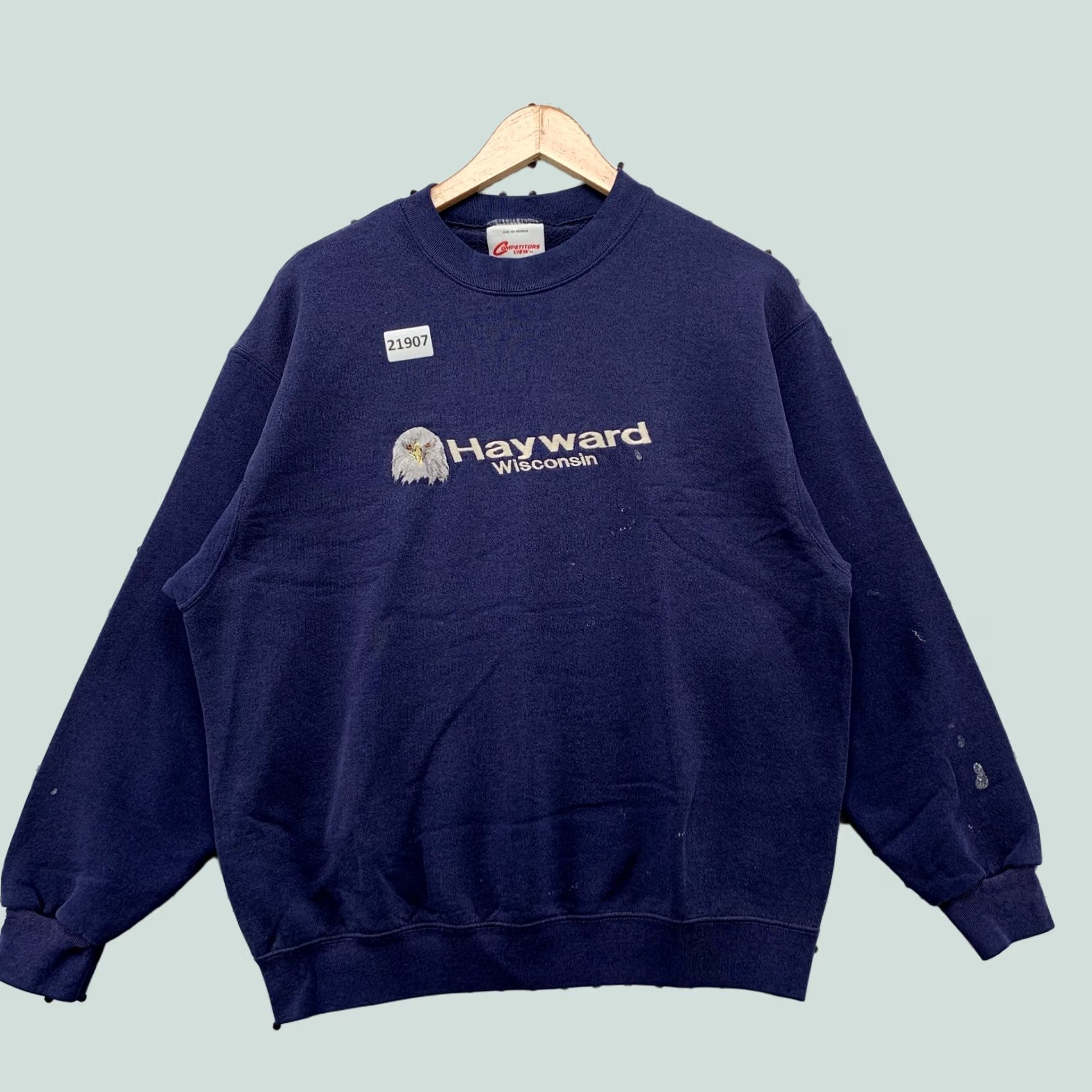 Vintage Vintage Hayward Sweatshirt Navy Blue Mens Large Crewneck Eagle Size US L / EU 52-54 / 3 - 1 Thumbnail