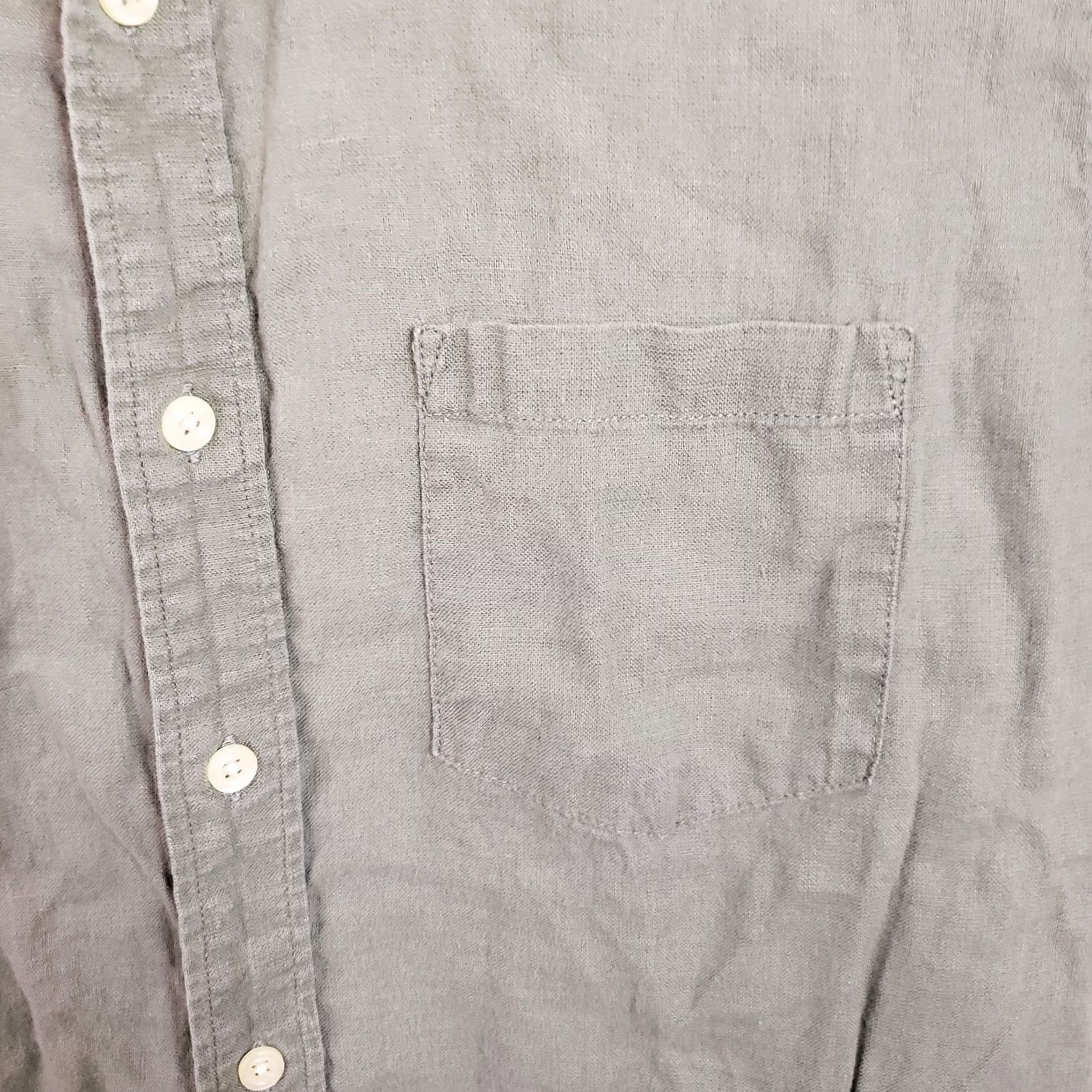 J.Crew J. Crew Shirt Mens M Green Slim Fit Linen Blend Short Sleeve Button-Up Collared Green Solid Casual Preppy Modern Men’s Shirt Size US M / EU 48-50 / 2 - 3 Thumbnail