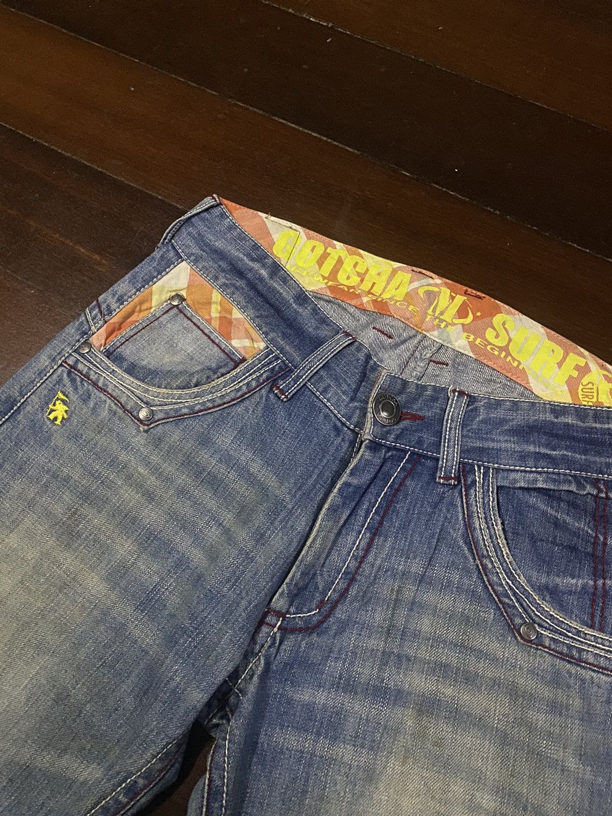Gotcha × Japanese Brand × Vintage Vintage Gotcha Suf Back Embroidered Denim Jeans Size US 34 / EU 50 - 17 Thumbnail