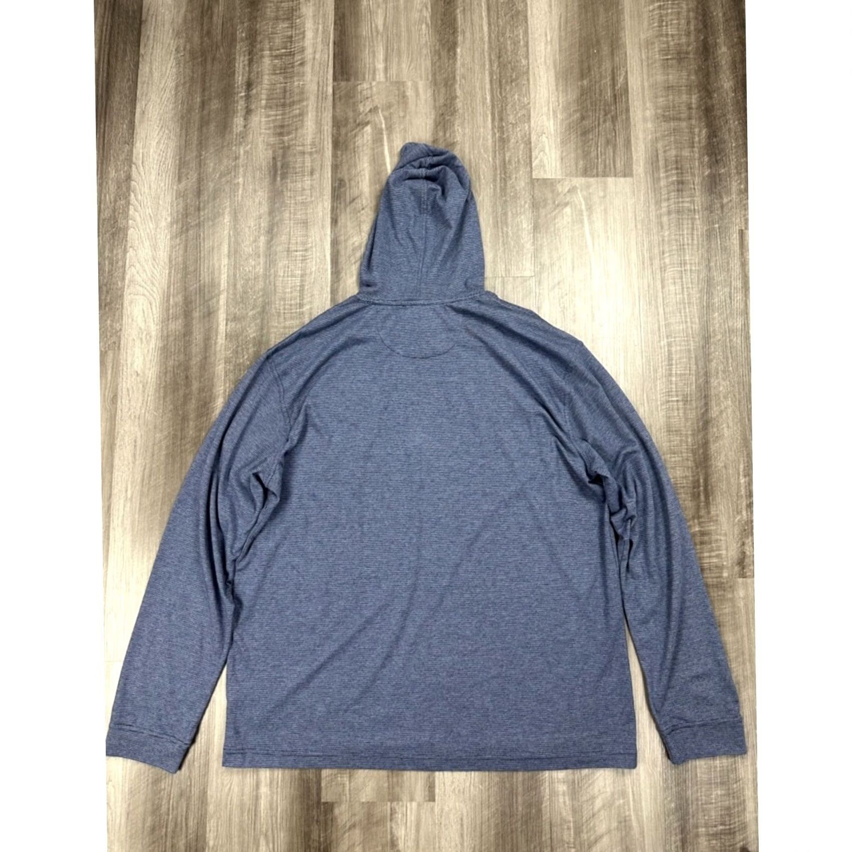 johnnie-O johnnie-O Gunnar Twilight Striped Long Sleeve Hooded Tee 2XL Navy Blue Hoodie Mens Size US XXL / EU 58 / 5 - 3 Thumbnail