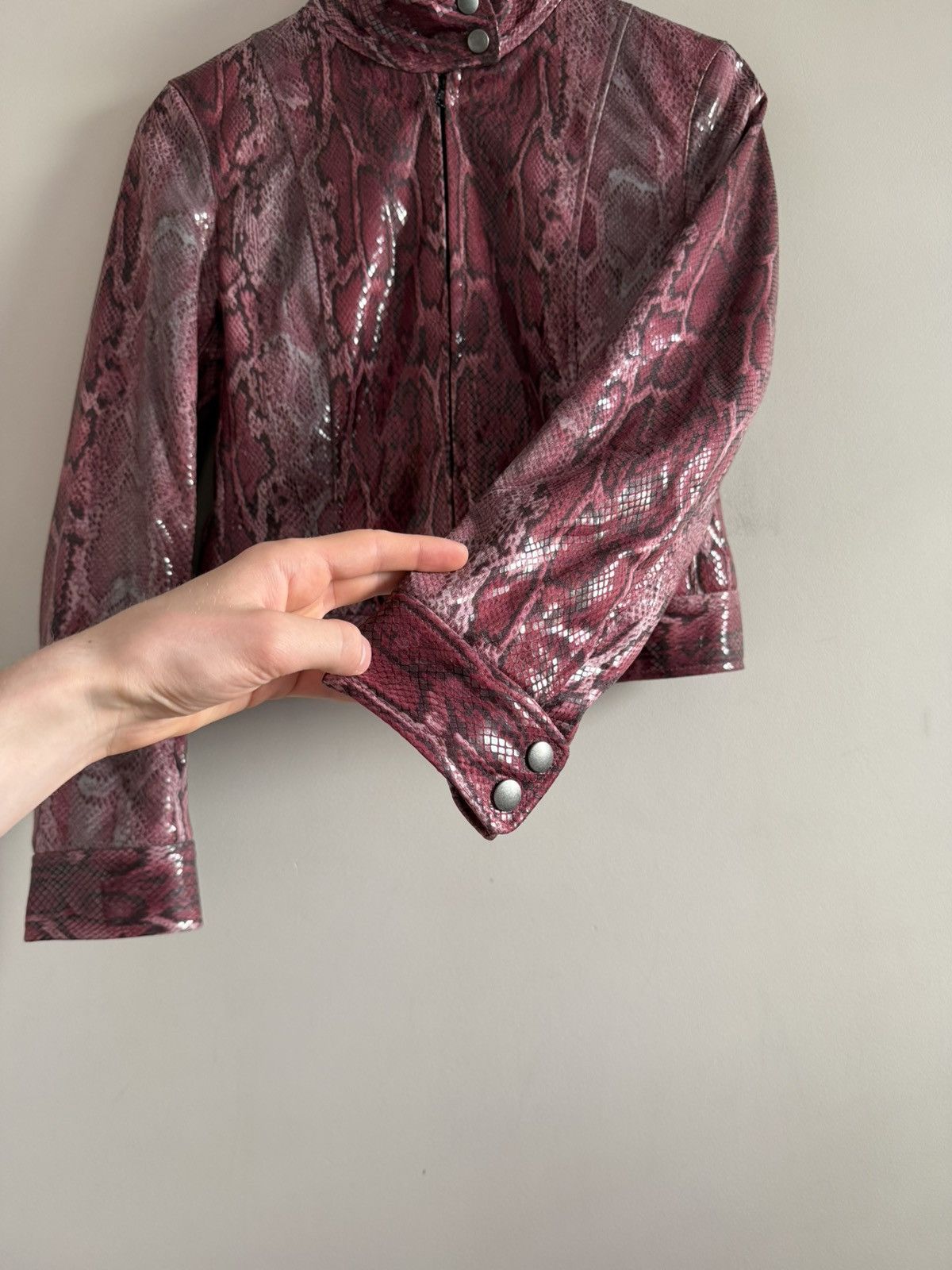 Vintage Just Cavalli Style Snake Print Cropped Jacket Y2K Style Size XS / US 0-2 / IT 36-38 - 5 Thumbnail