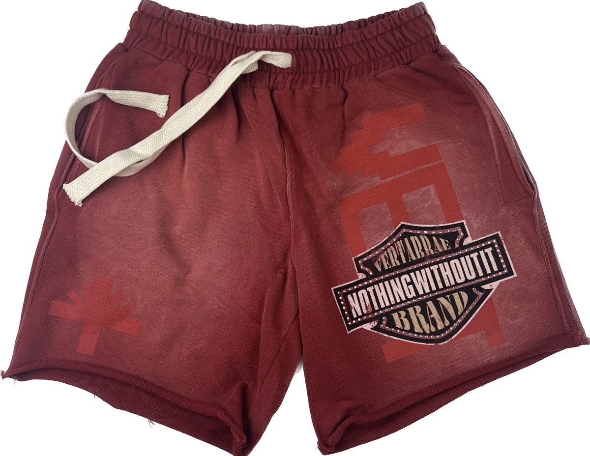 image of Vertabrae Emblem Shorts in Red, Men's (Size 36)