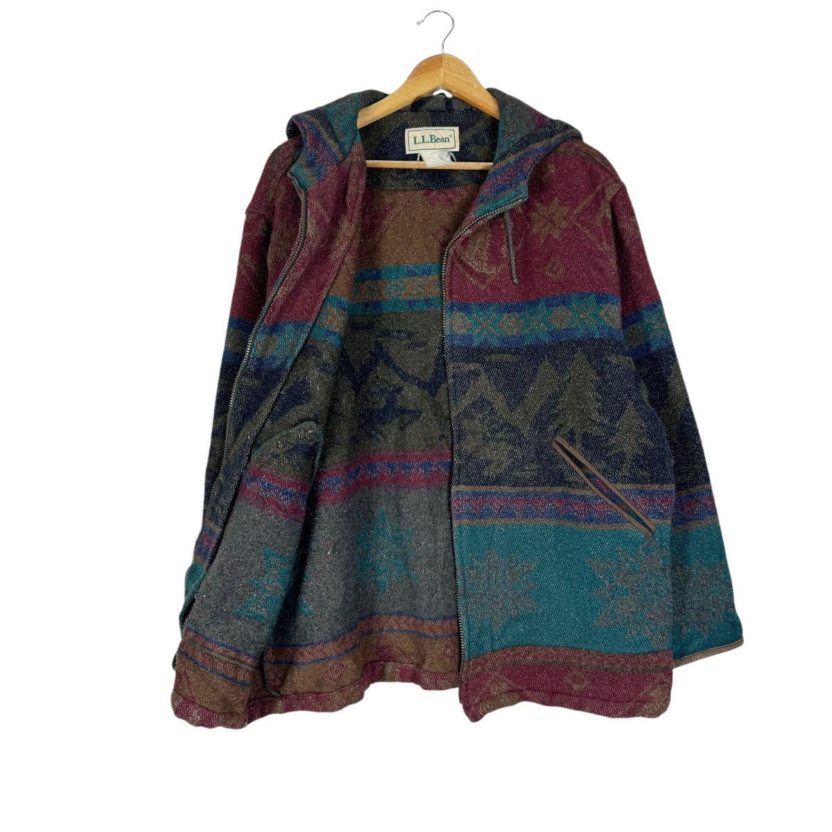 L.L. Bean ⚡️LL BEAN AZTEC NATIVE HOODIE ZIPPER JACKET Size US M / EU 48-50 / 2 - 7 Thumbnail