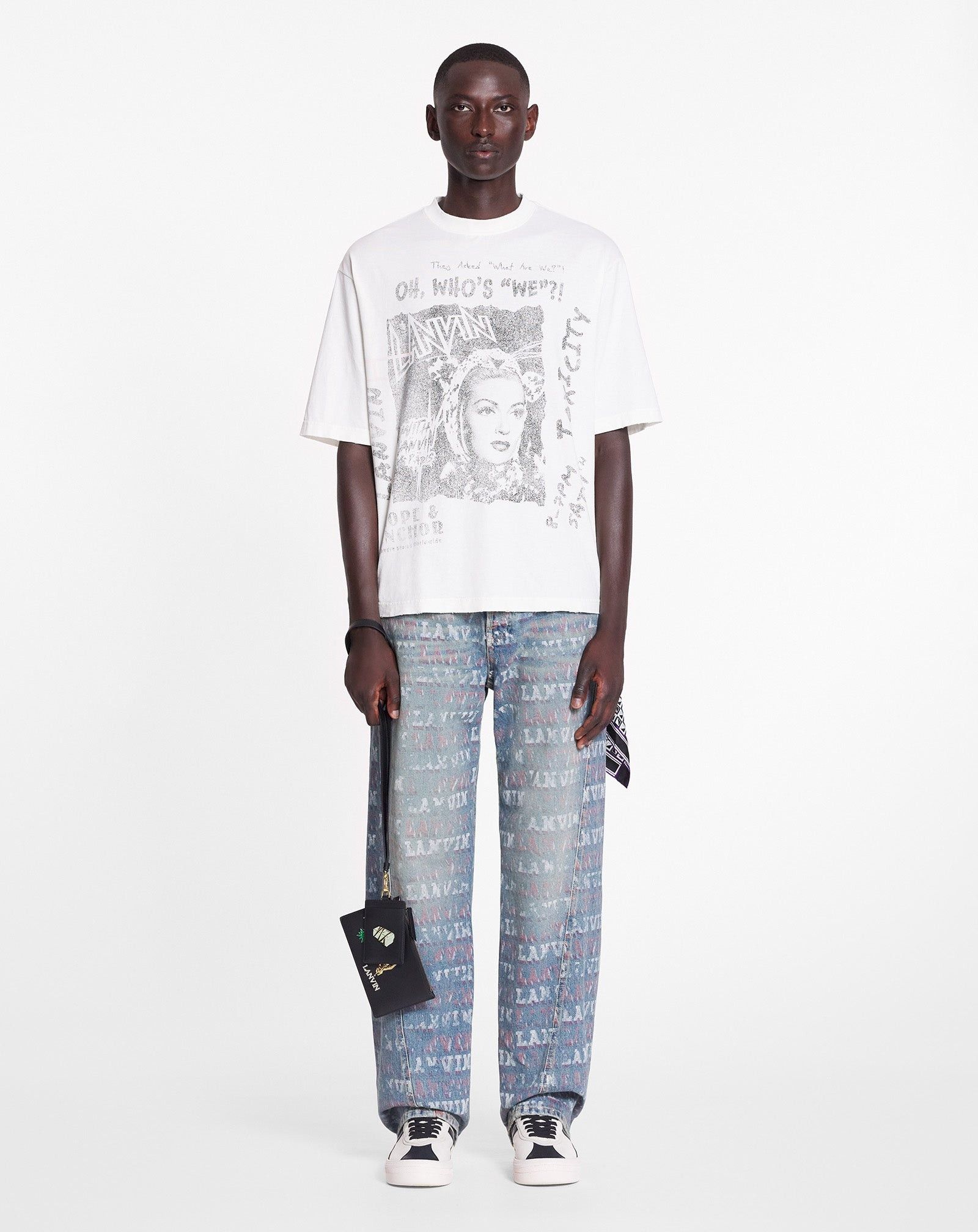 Lanvin o1mle0825 Straight Fit Printed Pants in Blue Size US 30 / EU 46 - 2 Thumbnail
