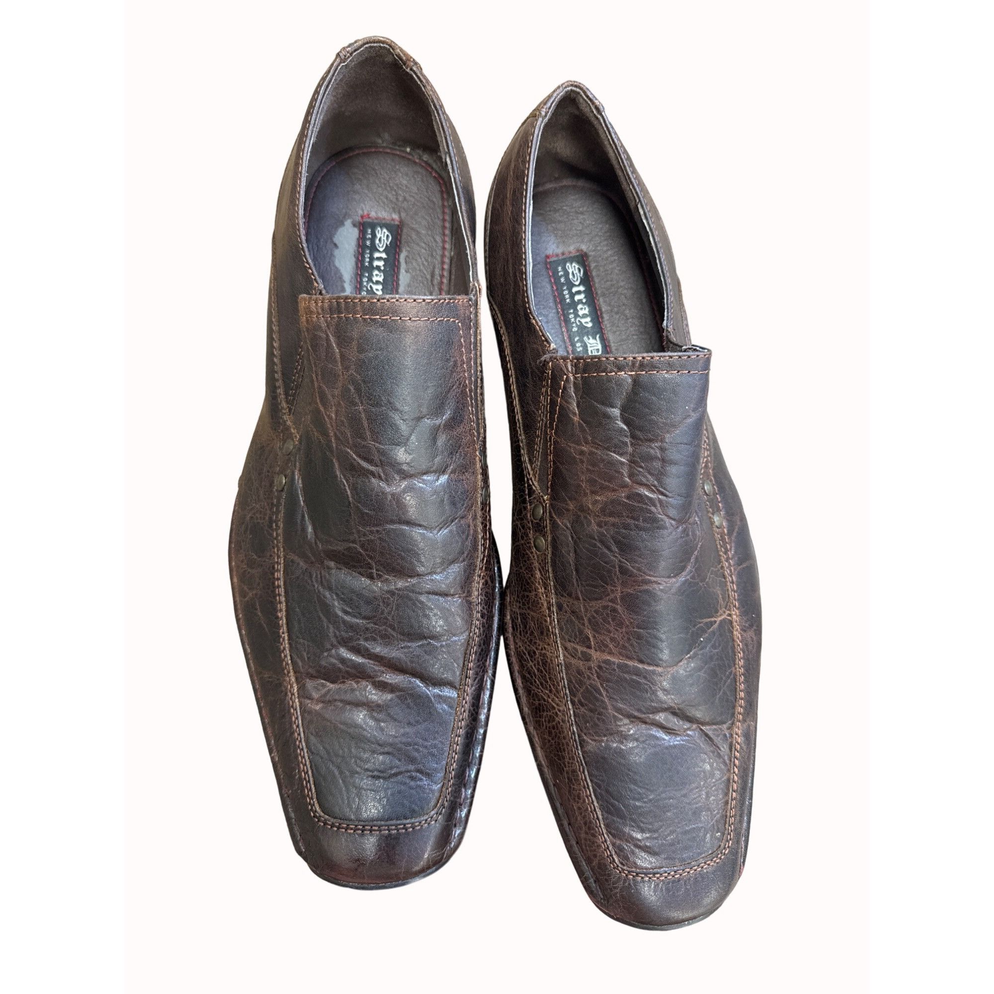 Designer Stray Dog Phaser men’s brown leather slip dress shoes loafer Size US 11.5 / EU 44-45 - 8 Thumbnail