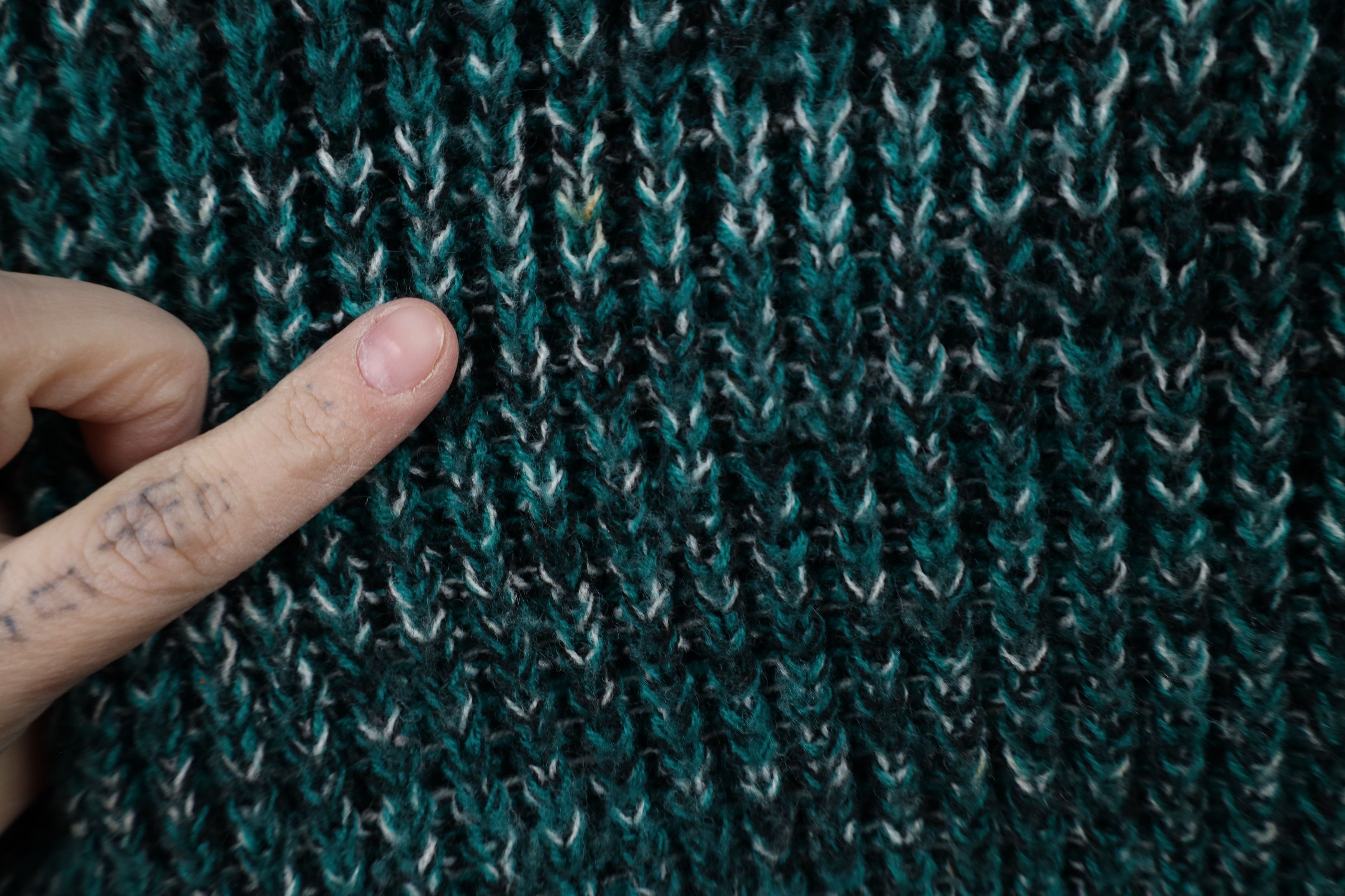 Vintage Vintage 90s Streetwear Ribbed Knit Sweater Heather Green Size US XL / EU 56 / 4 - 5 Thumbnail