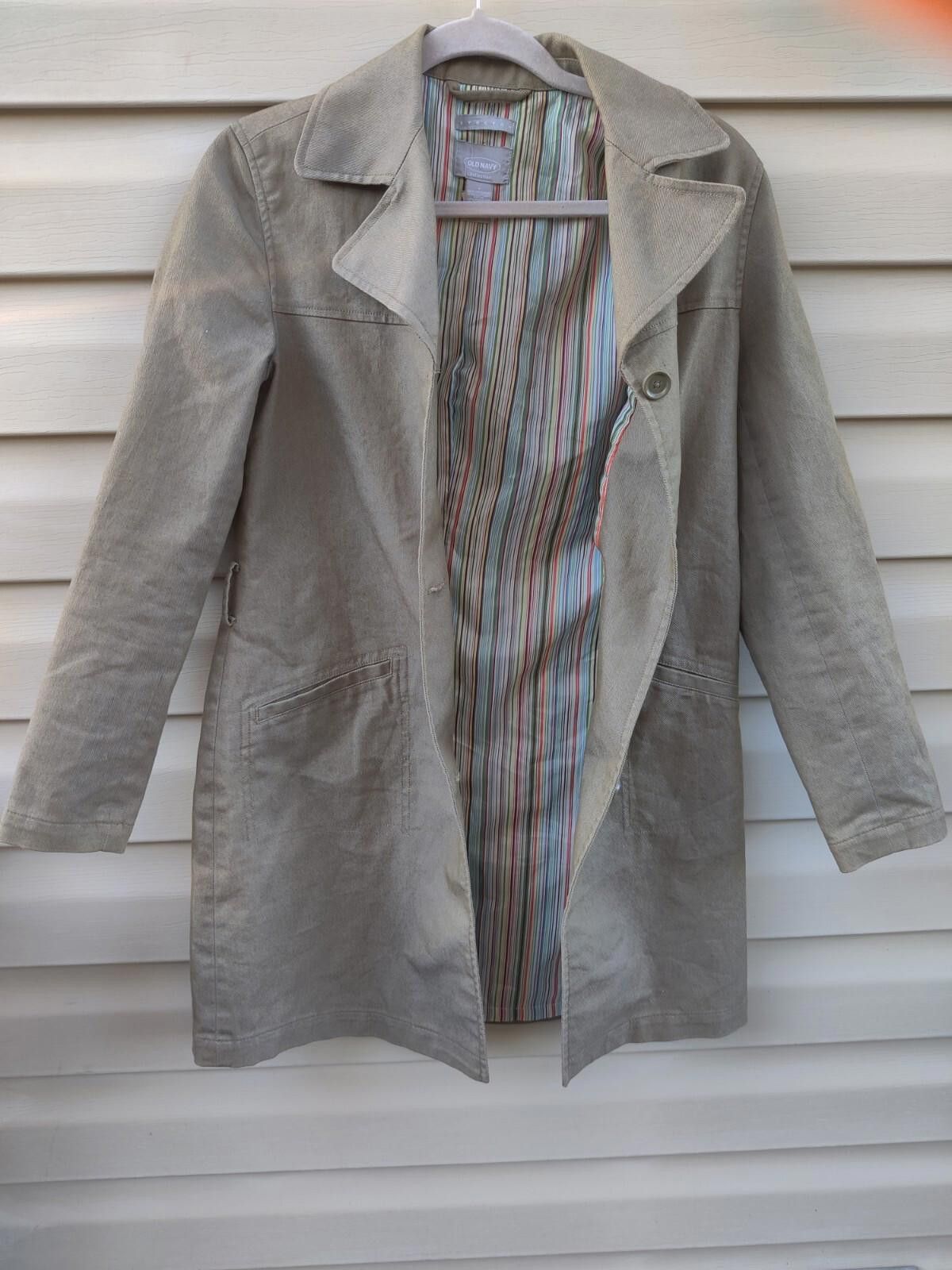 Old Navy 2002 Old Navy Green Long Pea Coat Jacket Button Down Size S / US 4 / IT 40 - 11 Thumbnail