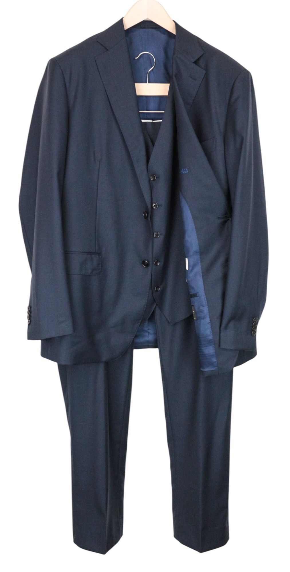 Suitsupply LAZIO UK52 Blue Wool 3 Piece Suit 67055 Size 52R - 1 Thumbnail