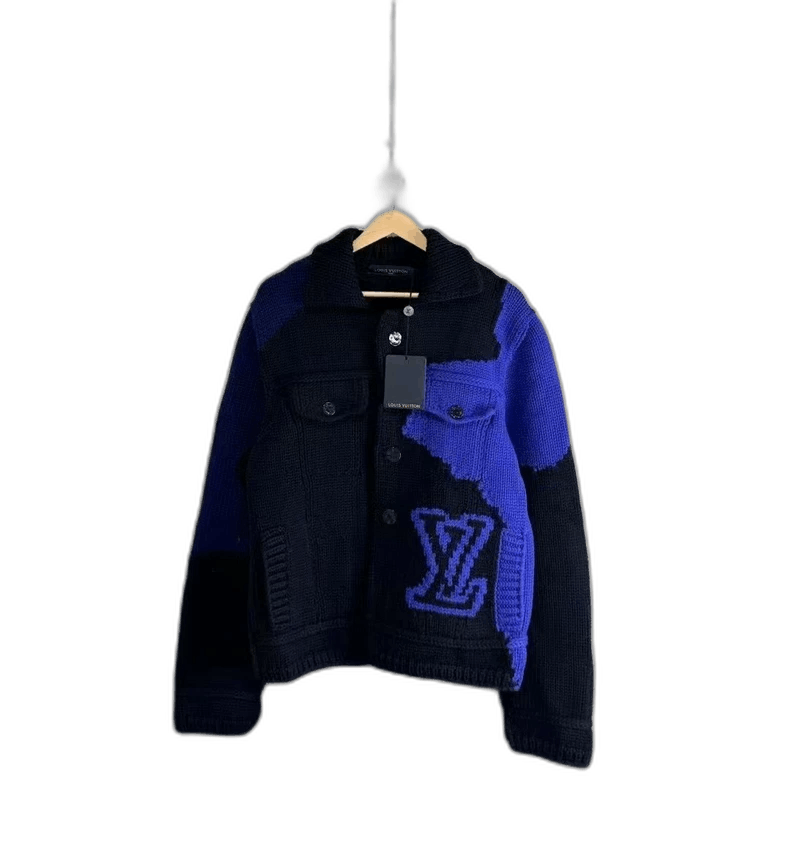Louis Vuitton LV blue and purple applique knit jacket -2505
