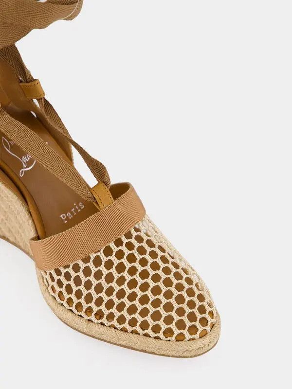 Christian Louboutin os11x0526 Toleda 85mm Wedge Espadrilles Sandals in Beige Size US 9 / IT 39 - 6 Thumbnail