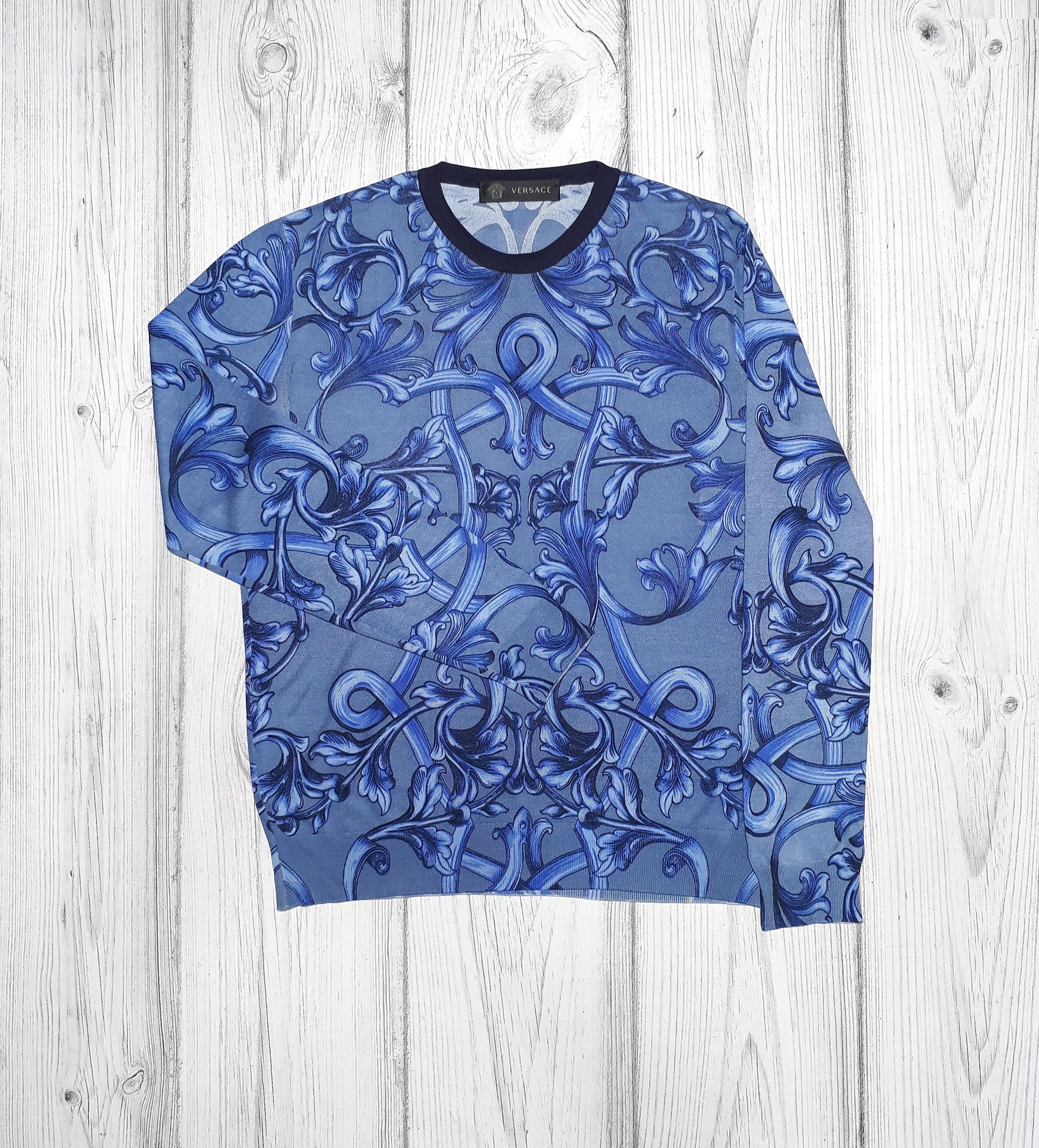 Versace baroque print silk sweater