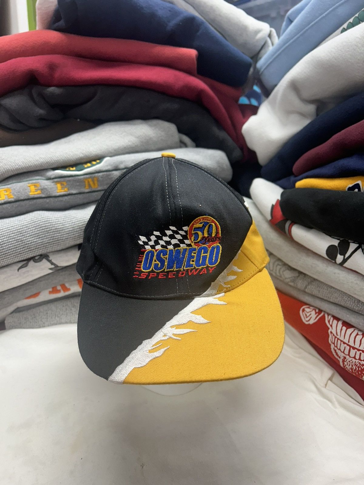 NASCAR × Vintage Crazy Vintage Y2K Black Nascar Skater Grunge Strapback Hat Size ONE SIZE - 1 Thumbnail