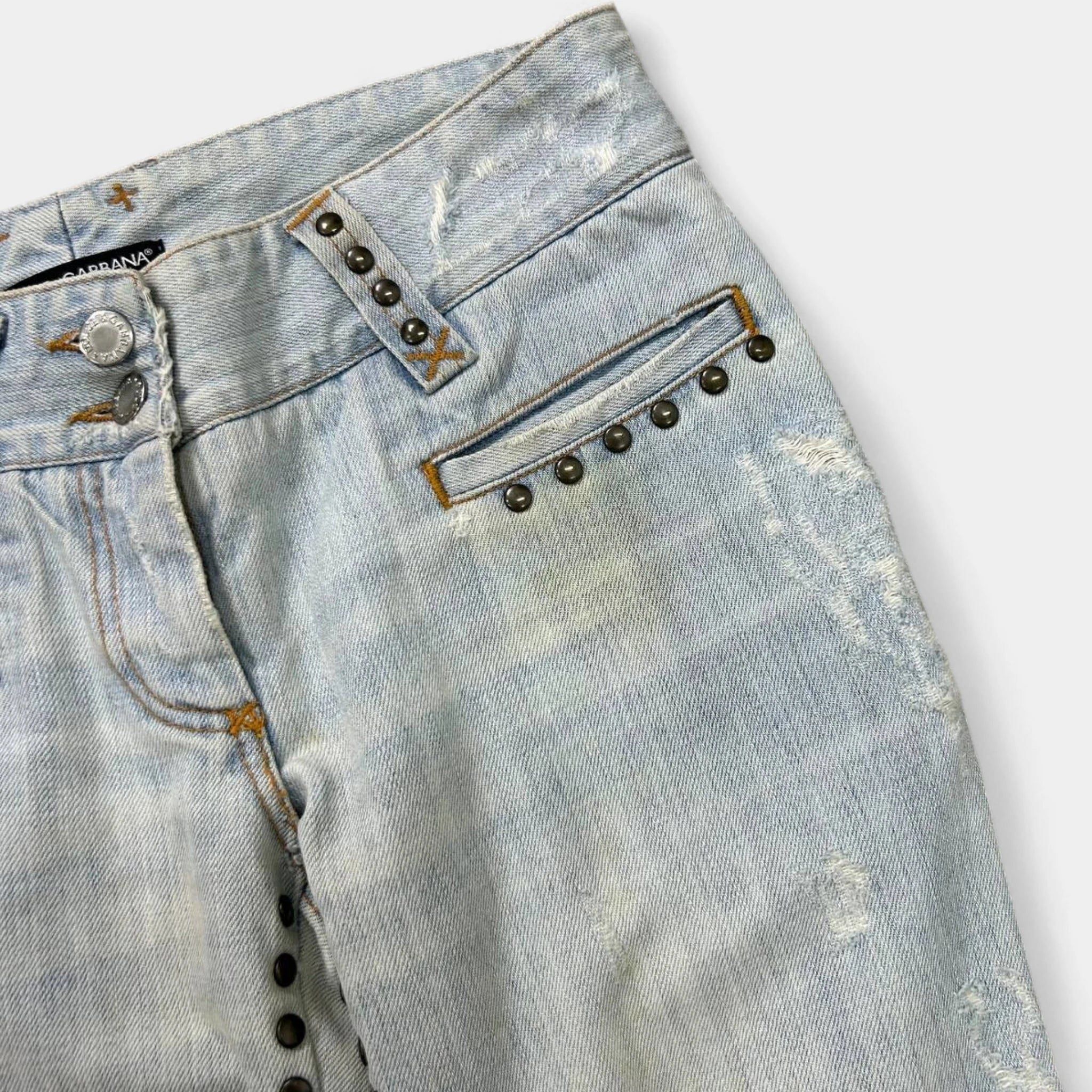 Dolce & Gabbana Dolce & Gabbana Studded Flared Denim Jeans Size US 30 / EU 46 - 5 Thumbnail