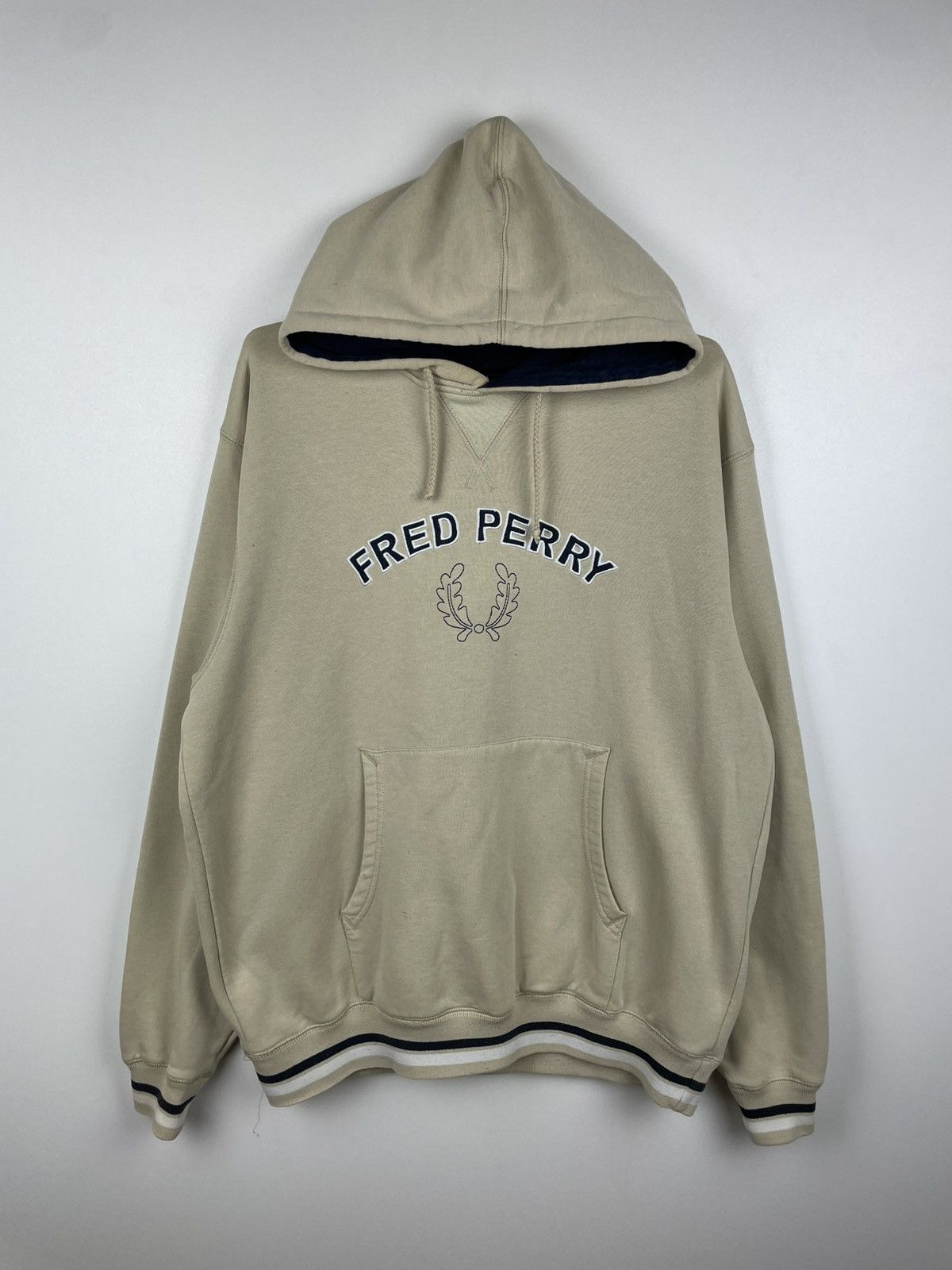 Fred Perry Streetwear Vintage Fred Perry Sportswear Vintage But Logo Hoodie Beige Size L Grailed