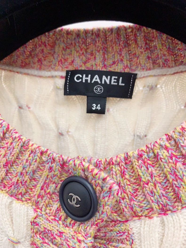 Chanel Chanel Black and pink color-blocked sweater jacket Size XXS / US 00 / IT 34 - 4 Thumbnail
