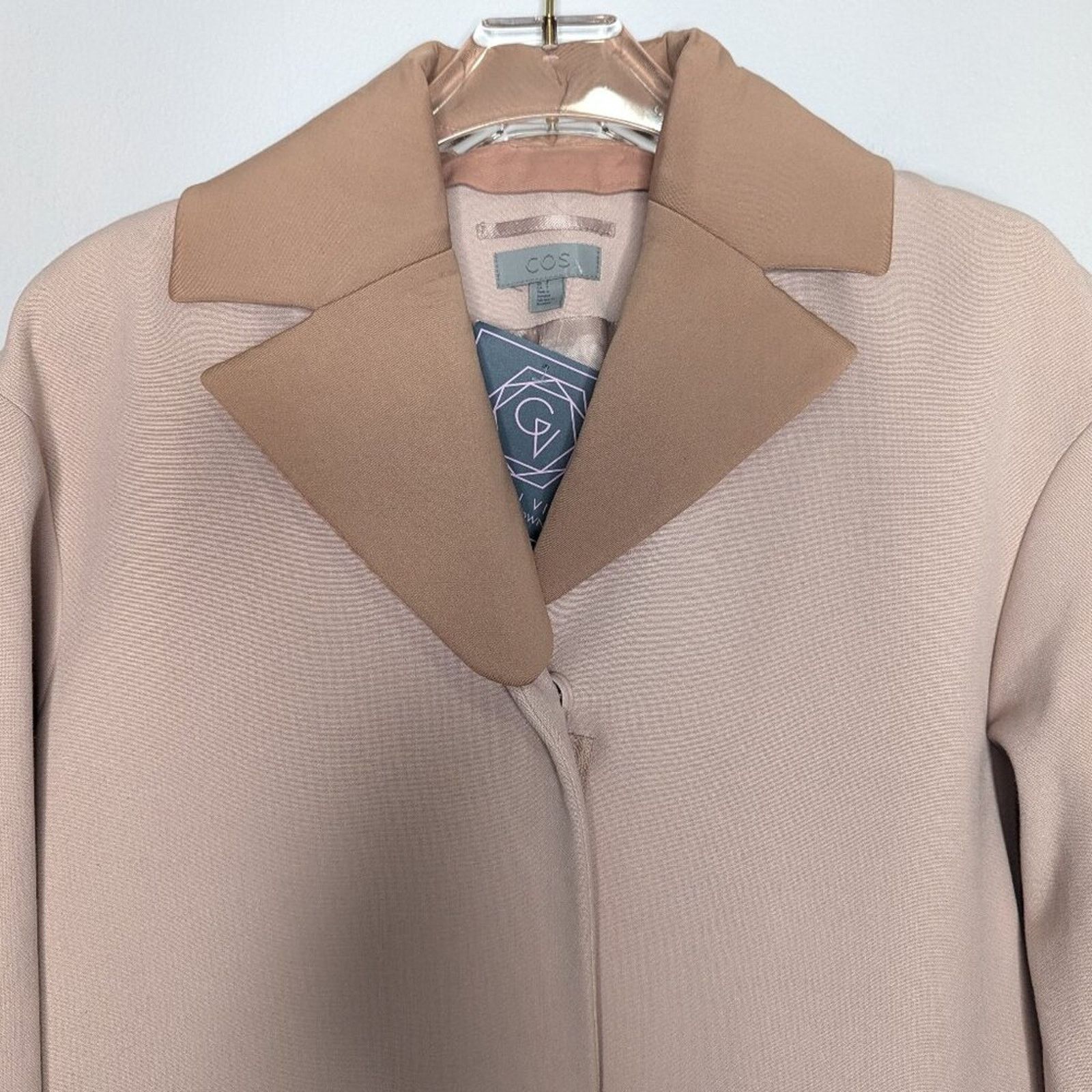 Cos COS Pale Pink Long Sleeve Coat Zip Pockets Detachable Collar Size XS / US 0-2 / IT 36-38 - 4 Thumbnail