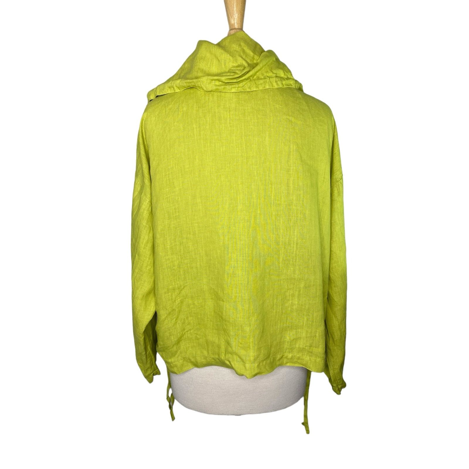 Bryn Walker BRYN WALKER Chartreuse Green Linen Short Sleeve Jacket Small Size S / US 4 / IT 40 - 3 Thumbnail