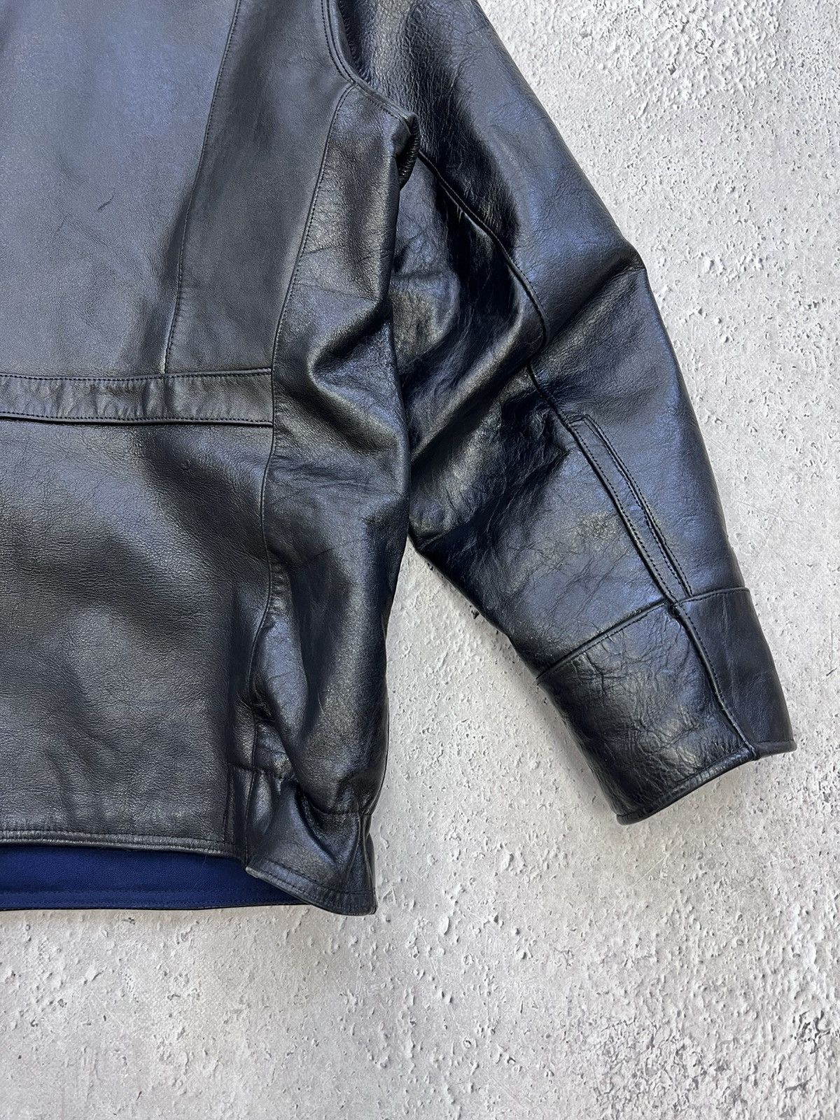 Vintage SALE✅✅90s PUNK Real Leather AVIATION Jacket Avant Garde Size US L / EU 52-54 / 3 - 14 Thumbnail