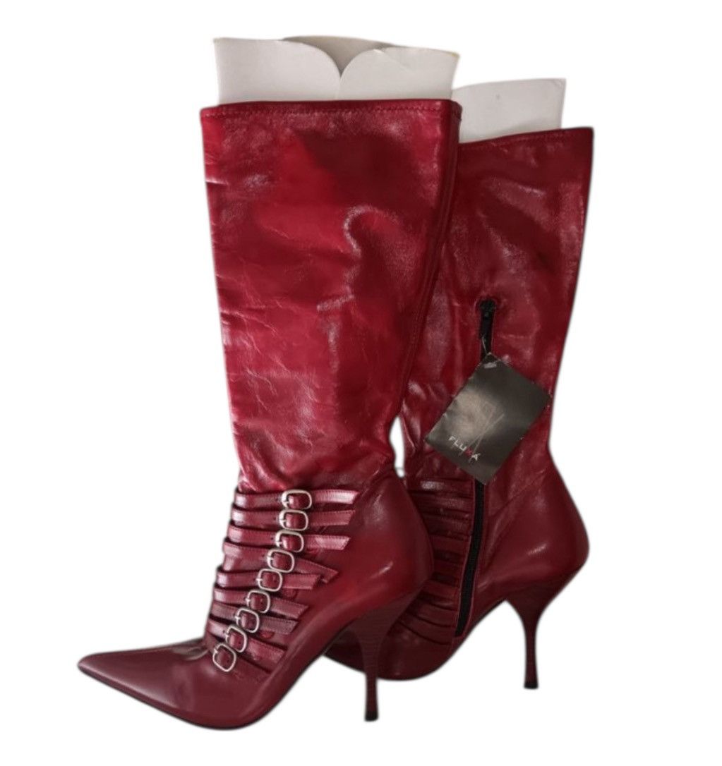 Other Fluxá burgundy leather boots 37 Size US 6 / IT 36 - 2 Thumbnail