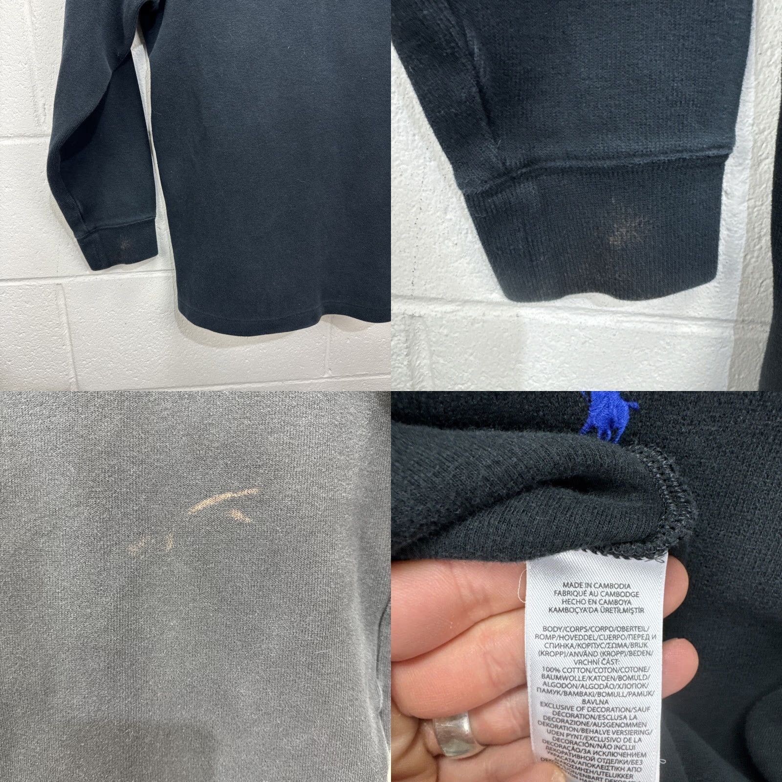 Polo Ralph Lauren Polo Ralph Lauren Sweater Mens Large Black Little Pony 1/4 Zip Pullover FLAW Size US L / EU 52-54 / 3 - 8 Thumbnail
