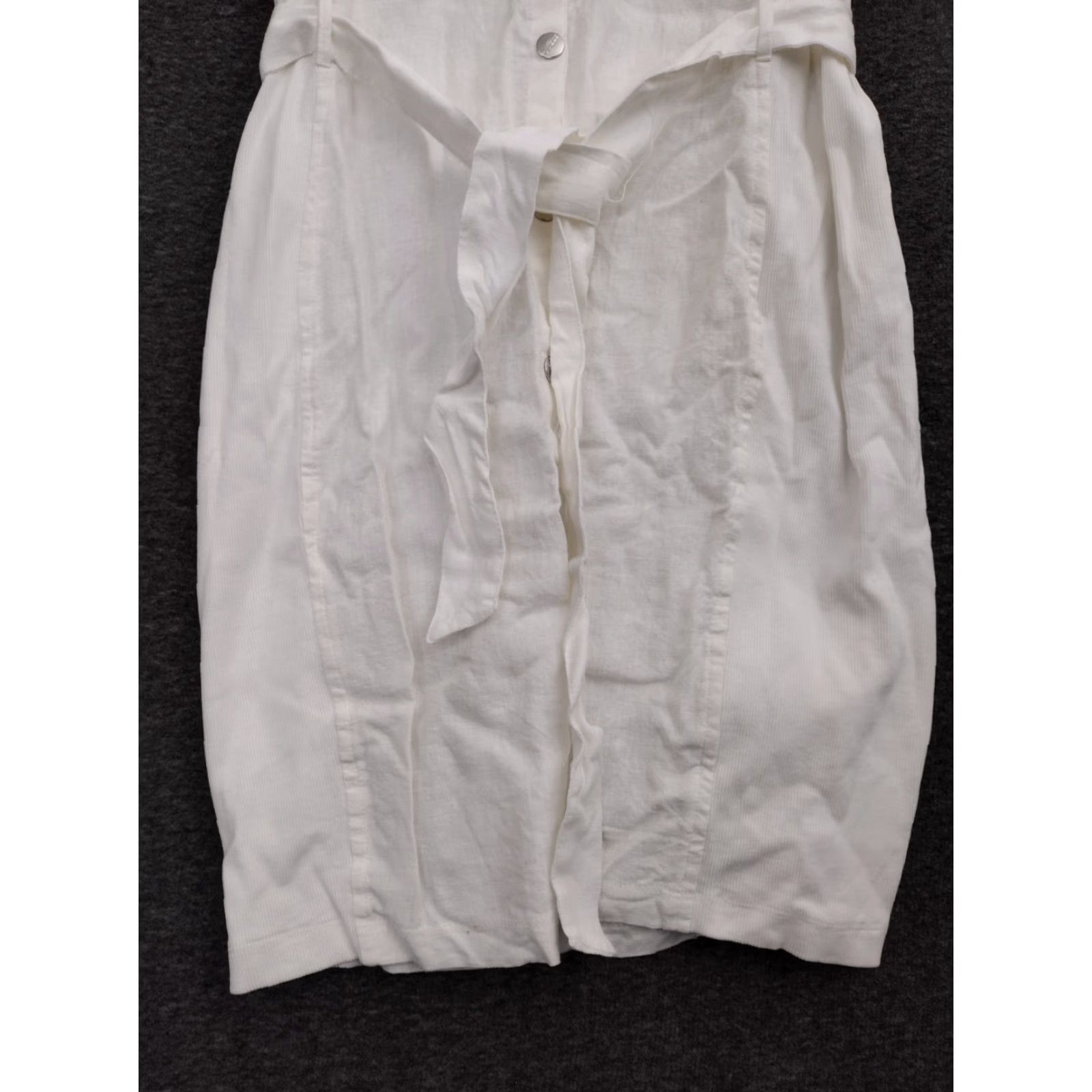 Guess Guess Women's White Linen Belt Shirt Dress Fitted Collared Button Down Size XL Size XL / US 12-14 / IT 48-50 - 6 Thumbnail