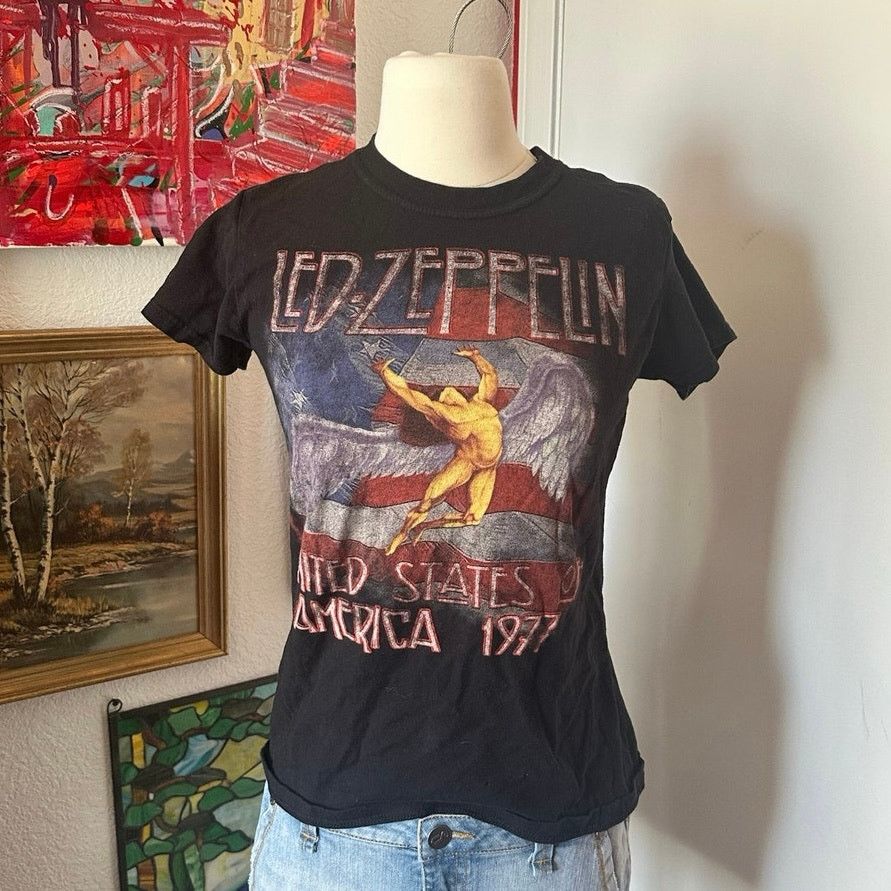 Tultex tultex led zeppelin america united states 1977 graphic shirt Size L / US 10 / IT 46 - 1 Thumbnail