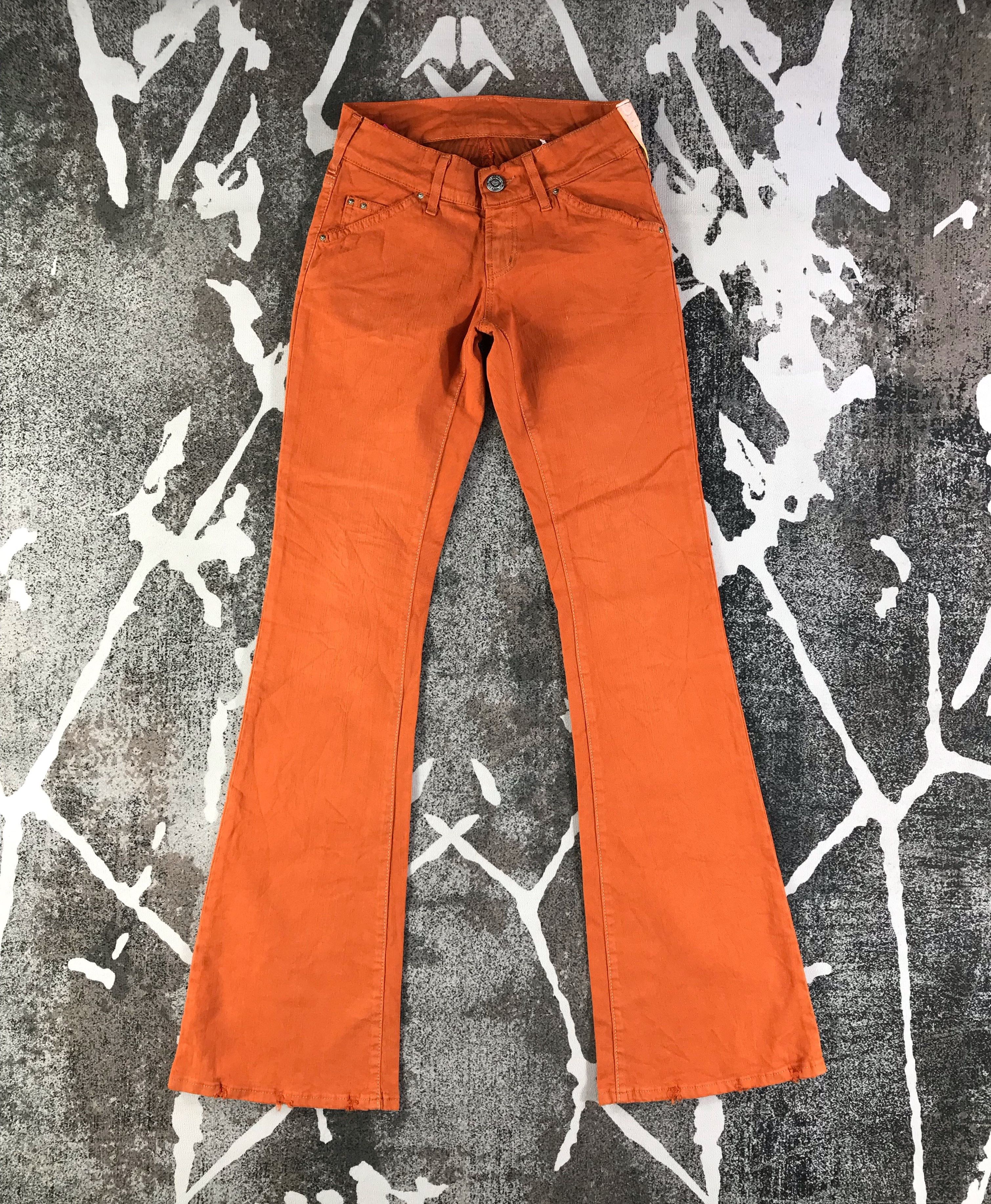 Japanese Brand Cimarron Jeans Orange Boot Cut Flare Denim KJ1807 Size 27" / US 4 / IT 40 - 1 Thumbnail