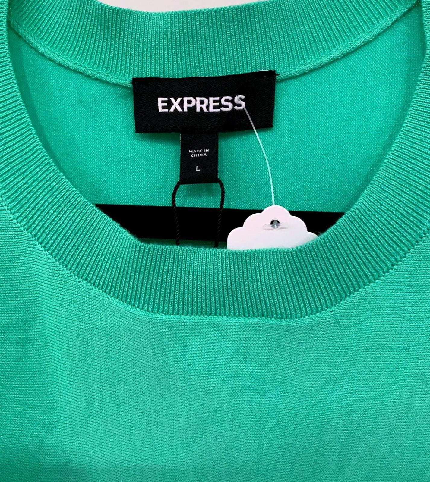 Express Express Lightweight Mint Green Crew Neck Sweater Size L / US 10 / IT 46 - 3 Thumbnail