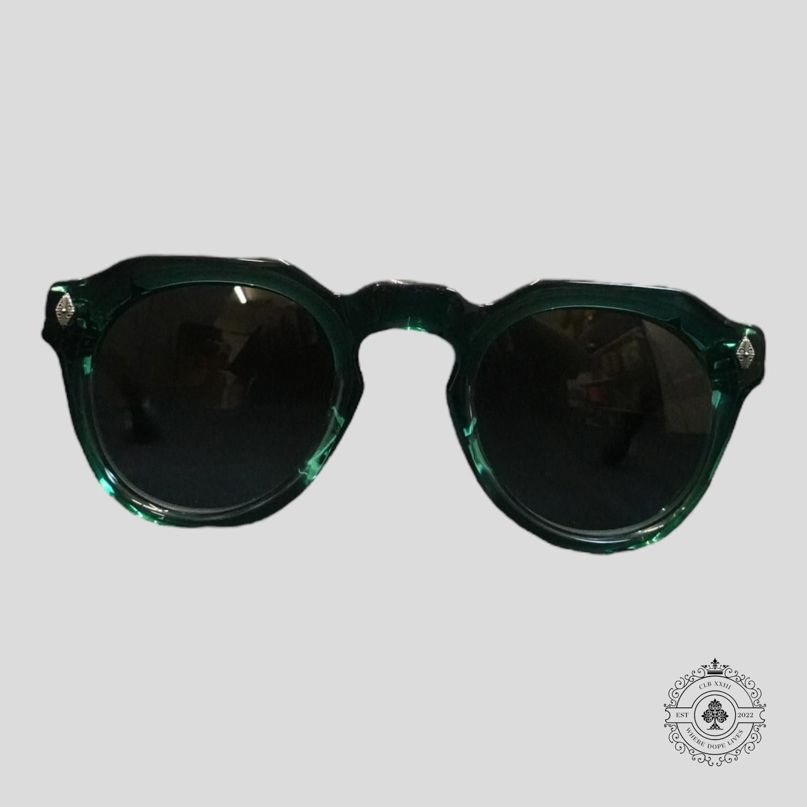 Chrome Hearts Chrome Hearts Lizard Boot Sunglasses in Marine Green/Silver Size ONE SIZE - 2 Thumbnail