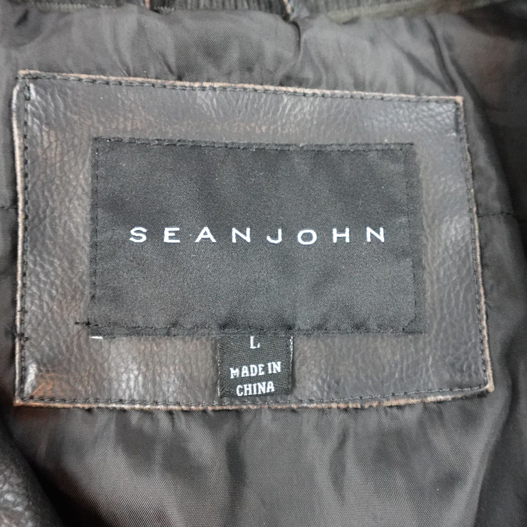 Sean John Sean John Jacket Mens Large Black Faux Leather Bomber Full Zip Pockets Lined Size US L / EU 52-54 / 3 - 5 Thumbnail