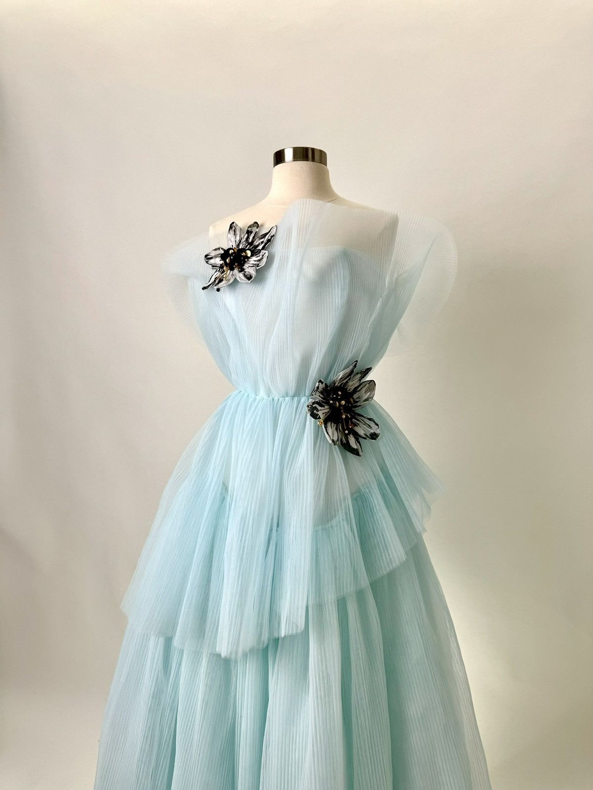 Other Brand new US 6 Anna Augusta Baby Blue Maxi Evening Dress Size M / US 6-8 / IT 42-44 - 3 Thumbnail