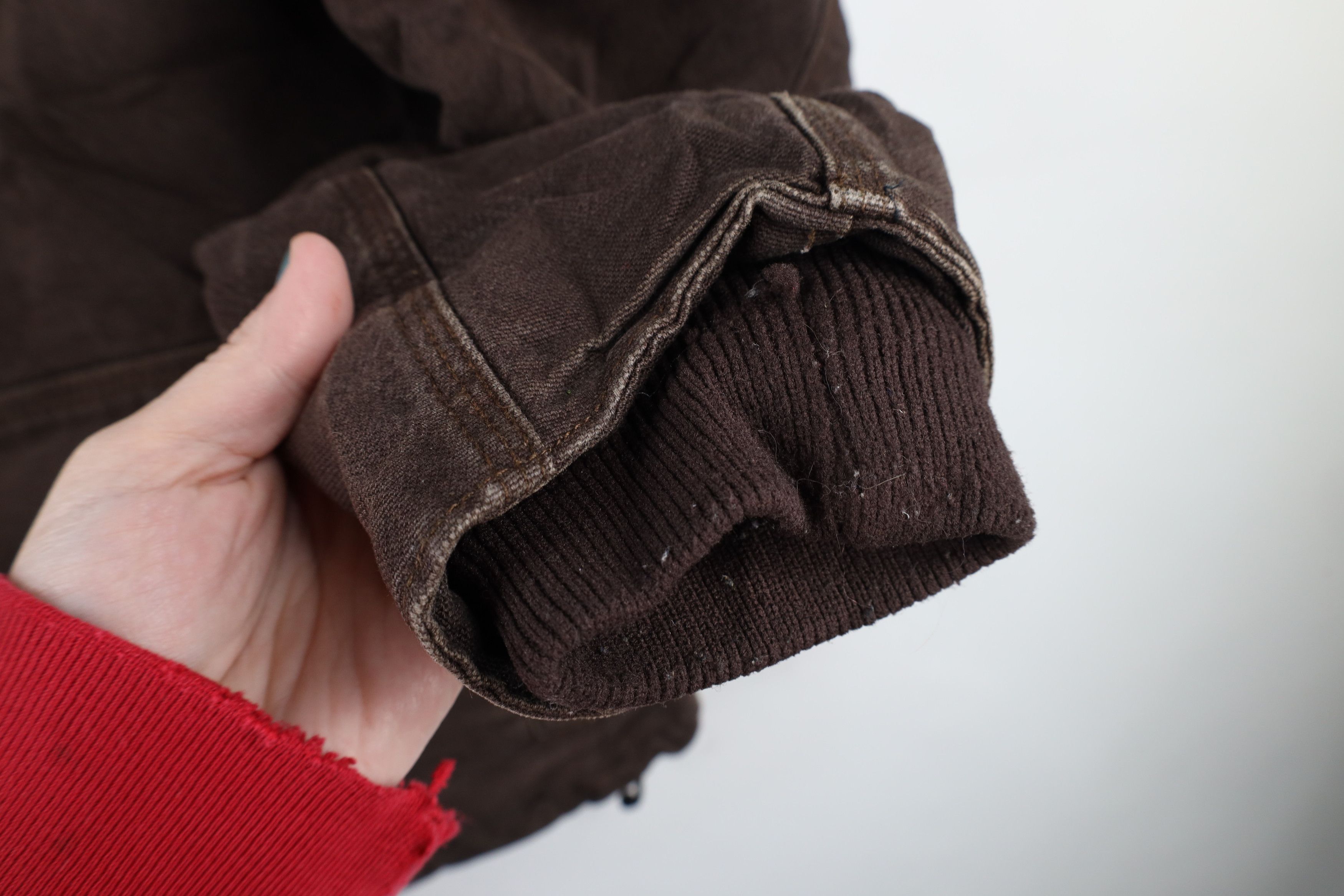 Carhartt × Vintage Vintage Carhartt Spell Out Fleece Lined Canvas Jacket Brown Size L / US 10 / IT 46 - 6 Thumbnail
