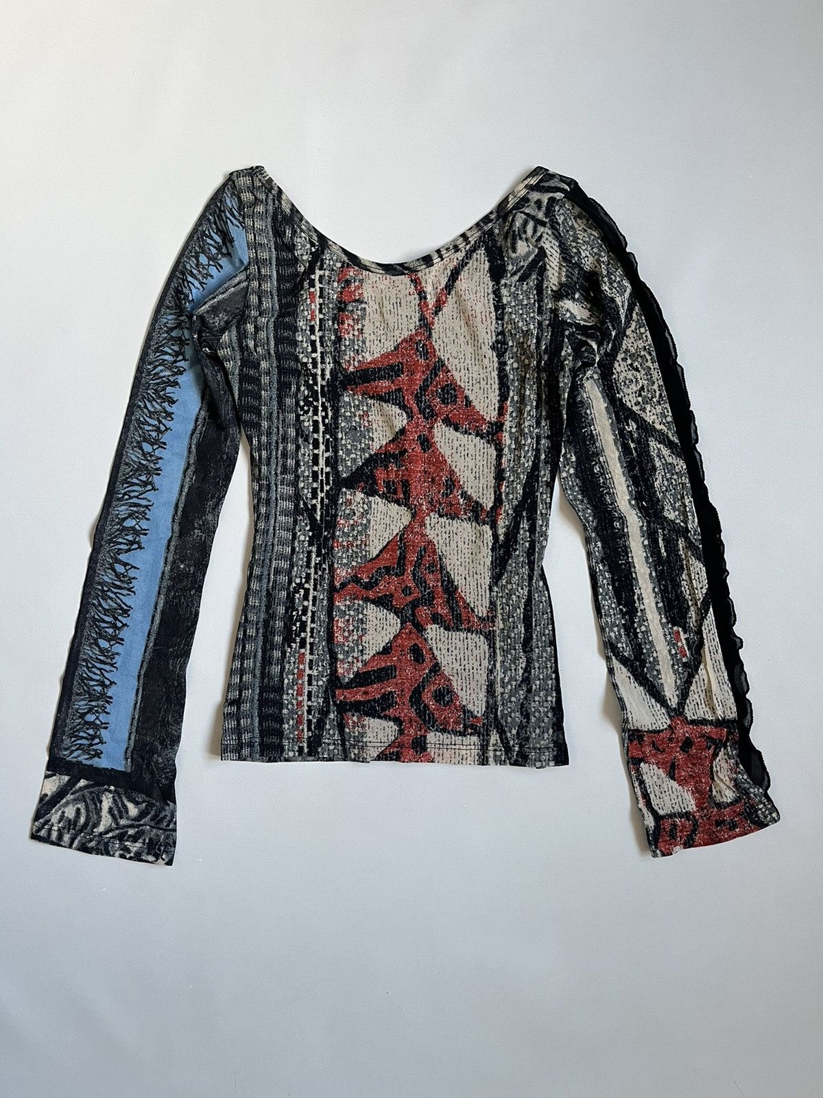 Jean Paul Gaultier Legatte Jeans Multicolor Printed Asymmetrical Longsleeve Size M / US 6-8 / IT 42-44 - 1 Thumbnail