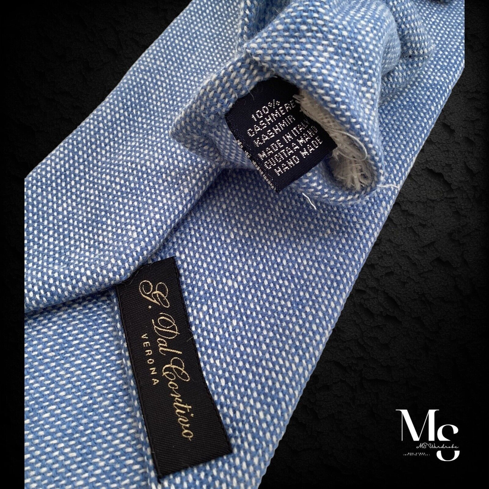 Other GIANNI DAL CORTIVO Blue Geometric Hand Made Cashmere Tie Size ONE SIZE - 4 Thumbnail