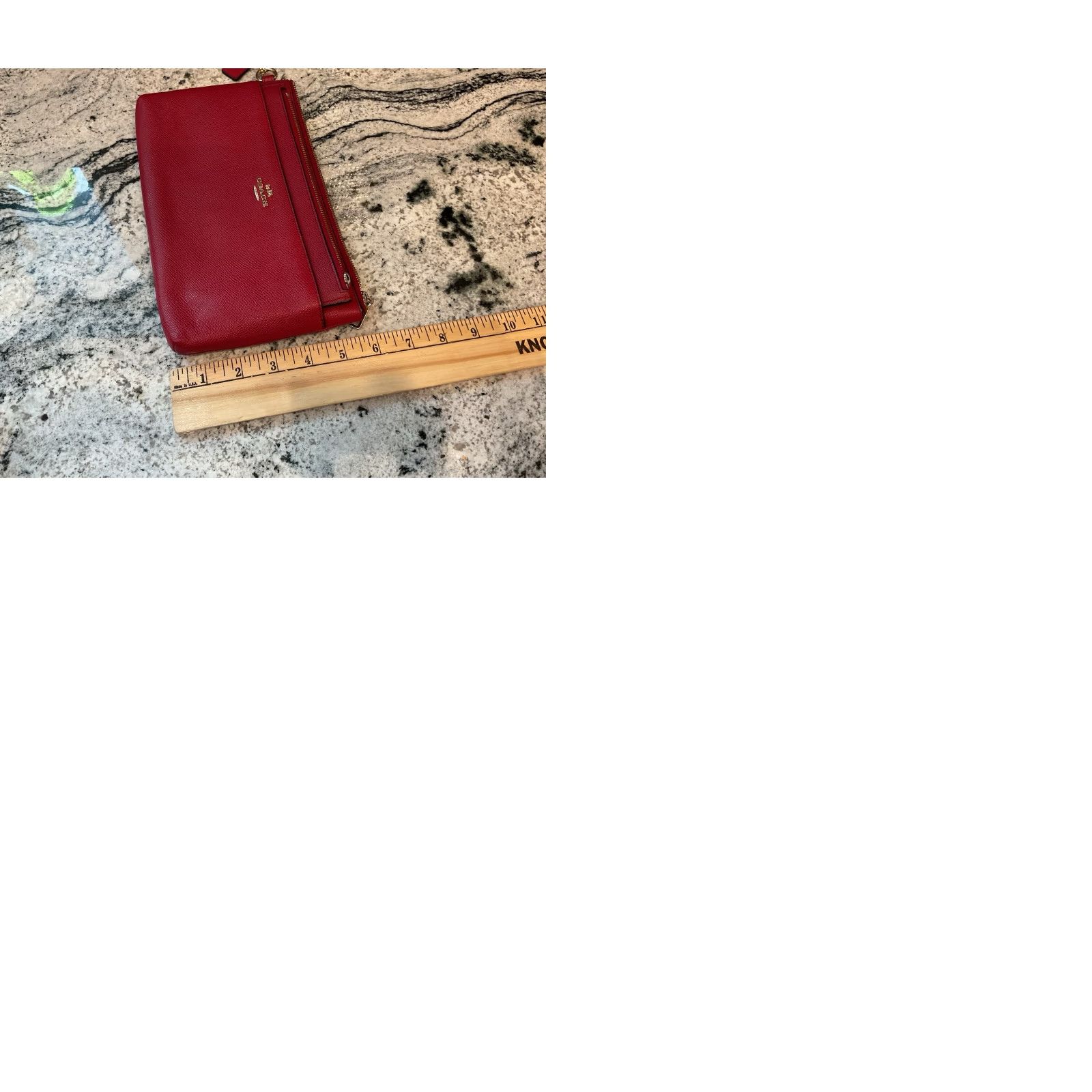VINTAGE LN Coach Cherry Red Wristlet Pouch Bag Set Of 2 Wallet Clutch