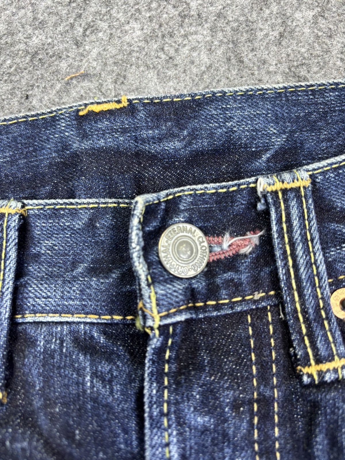 Eternal 💥Raw Sturdy Denim💥Vtg Eternal Insane Fades Denim F971 Size US 29 - 8 Thumbnail