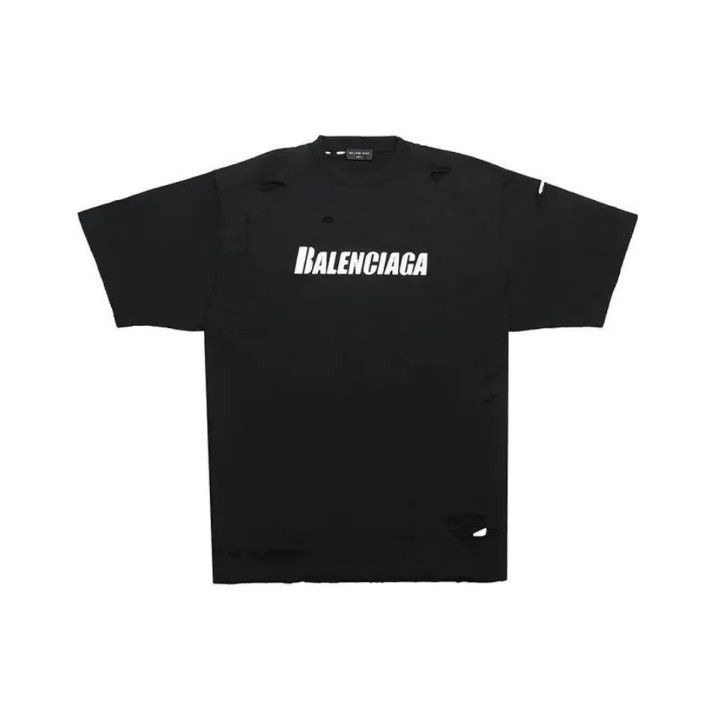 Balenciaga Balenciaga Distressed Logo Short Sleeve T-Shirt Size US XS / EU 42 / 0 - 1 Thumbnail