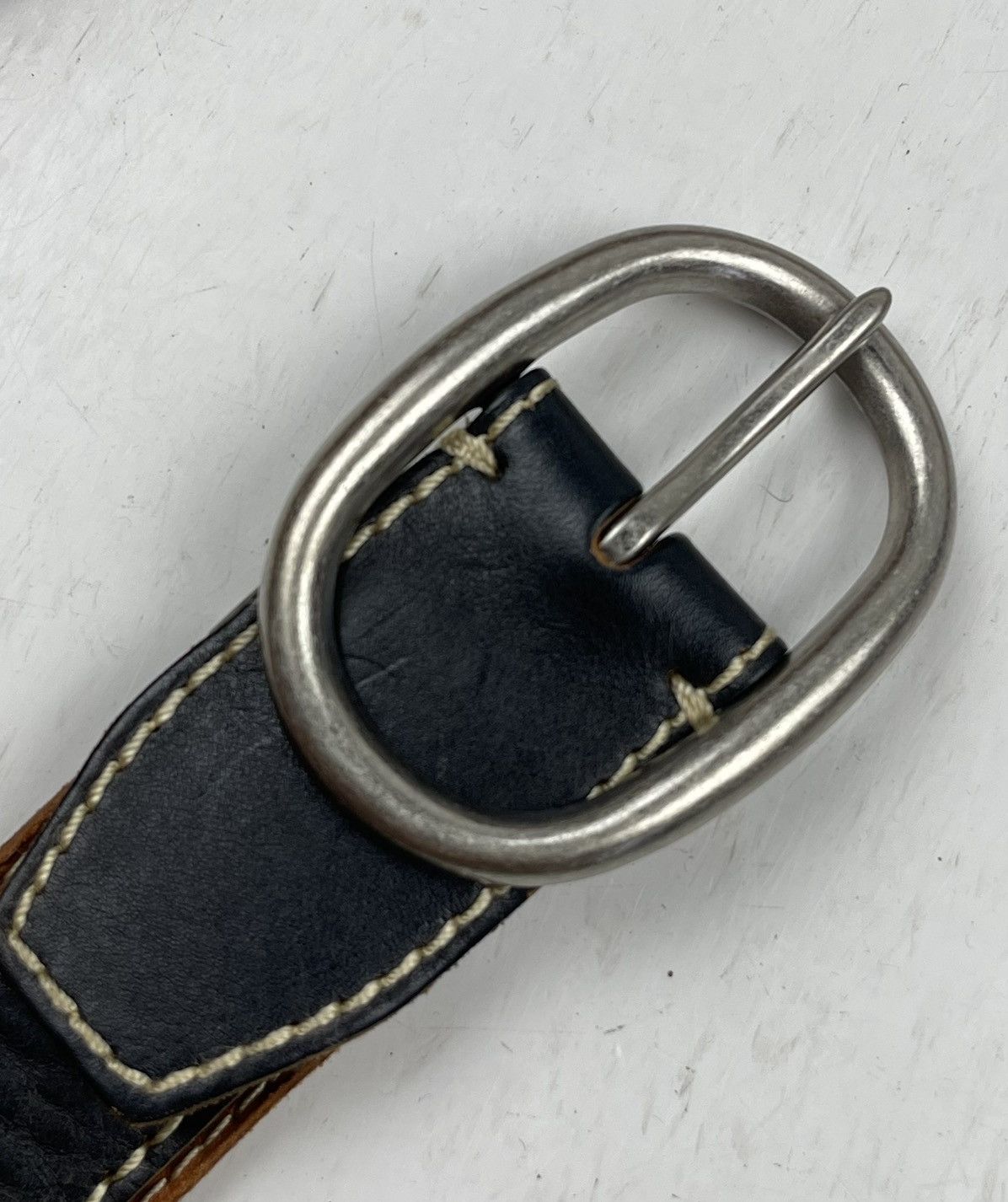 Japanese Brand × Seditionaries rare design two layer leather belt tc39 Size 32 - 6 Thumbnail