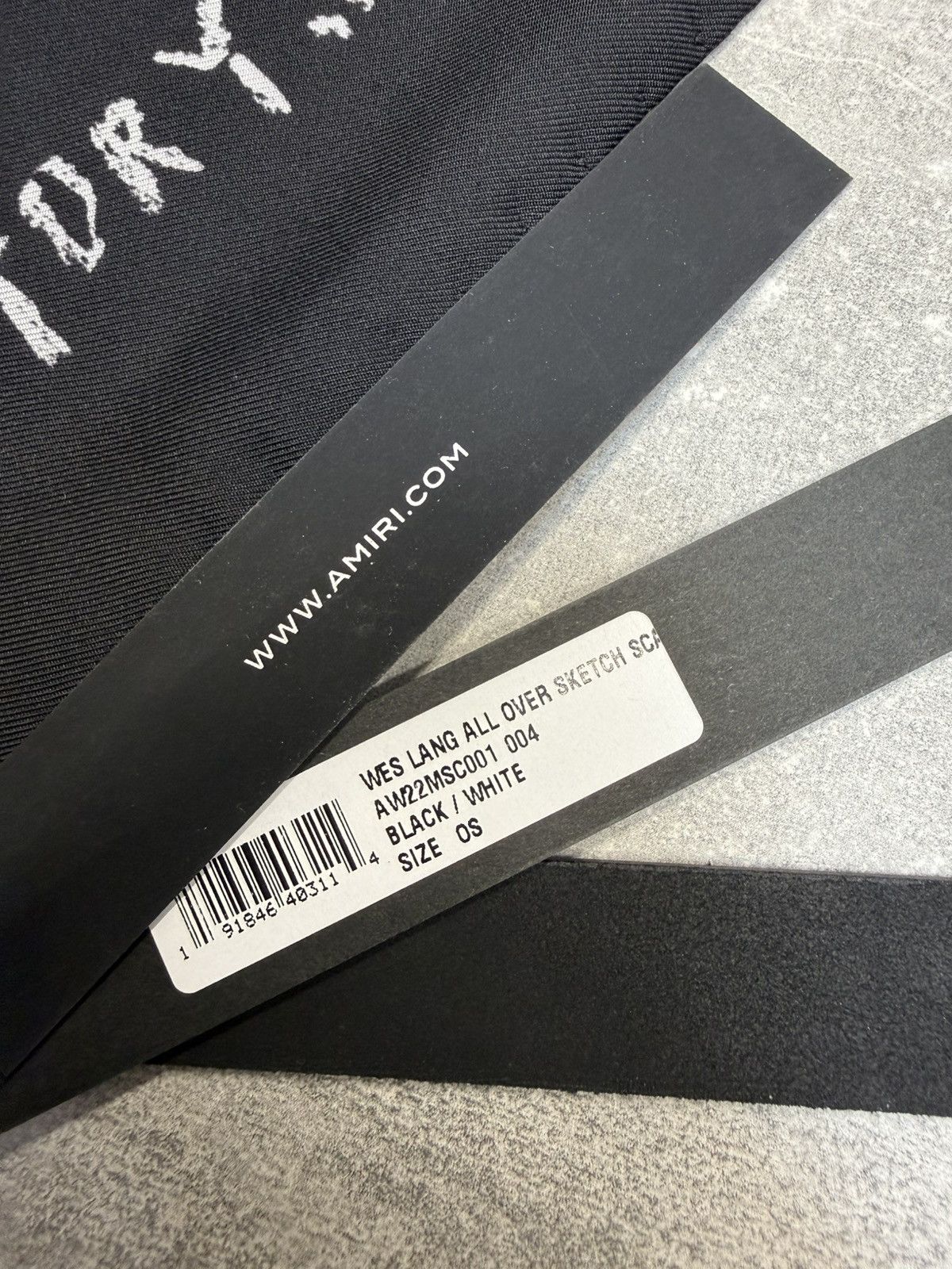Amiri × Wes Lang All Over Sketch Silk Scarf Black. BNWT. RRP $770 Size ONE SIZE - 4 Thumbnail