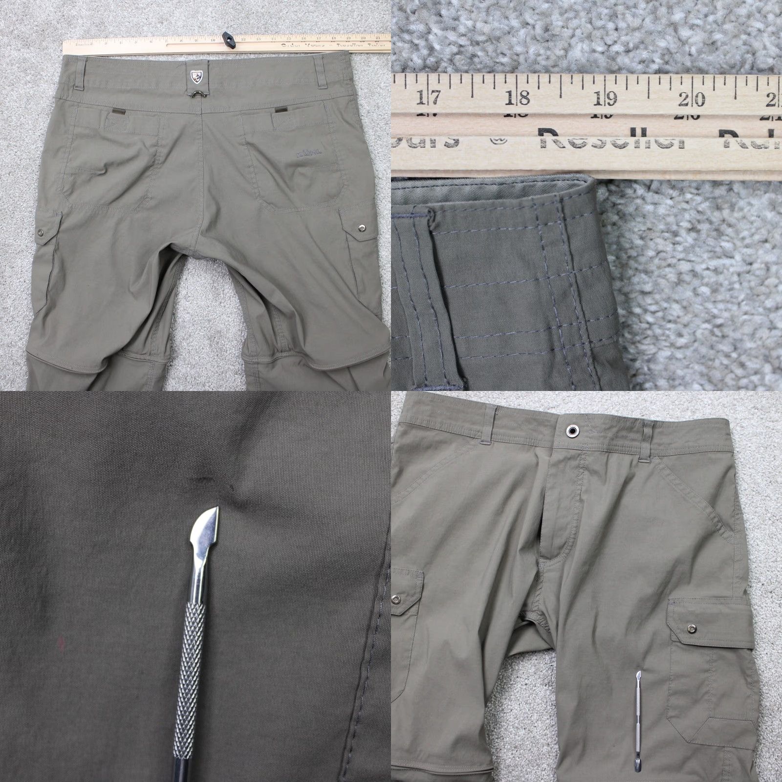 Vintage Kuhl Renegade Mens Pants 38x32 Brown Cargo Convertible Stealth Zip Off Straight Front Regular Rise 95% Nylon 5% Elastane Size US 38 / EU 54 - 8 Thumbnail