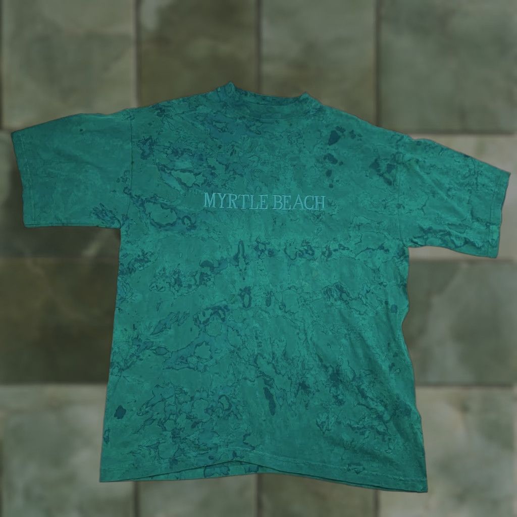 Vintage VINTAGE Myrtle Beach Shirt Adult Medium Green Acid Washed Tie Dye Embroidered Shirt 90s Beach USA Mens Size US M / EU 48-50 / 2 - 1 Thumbnail
