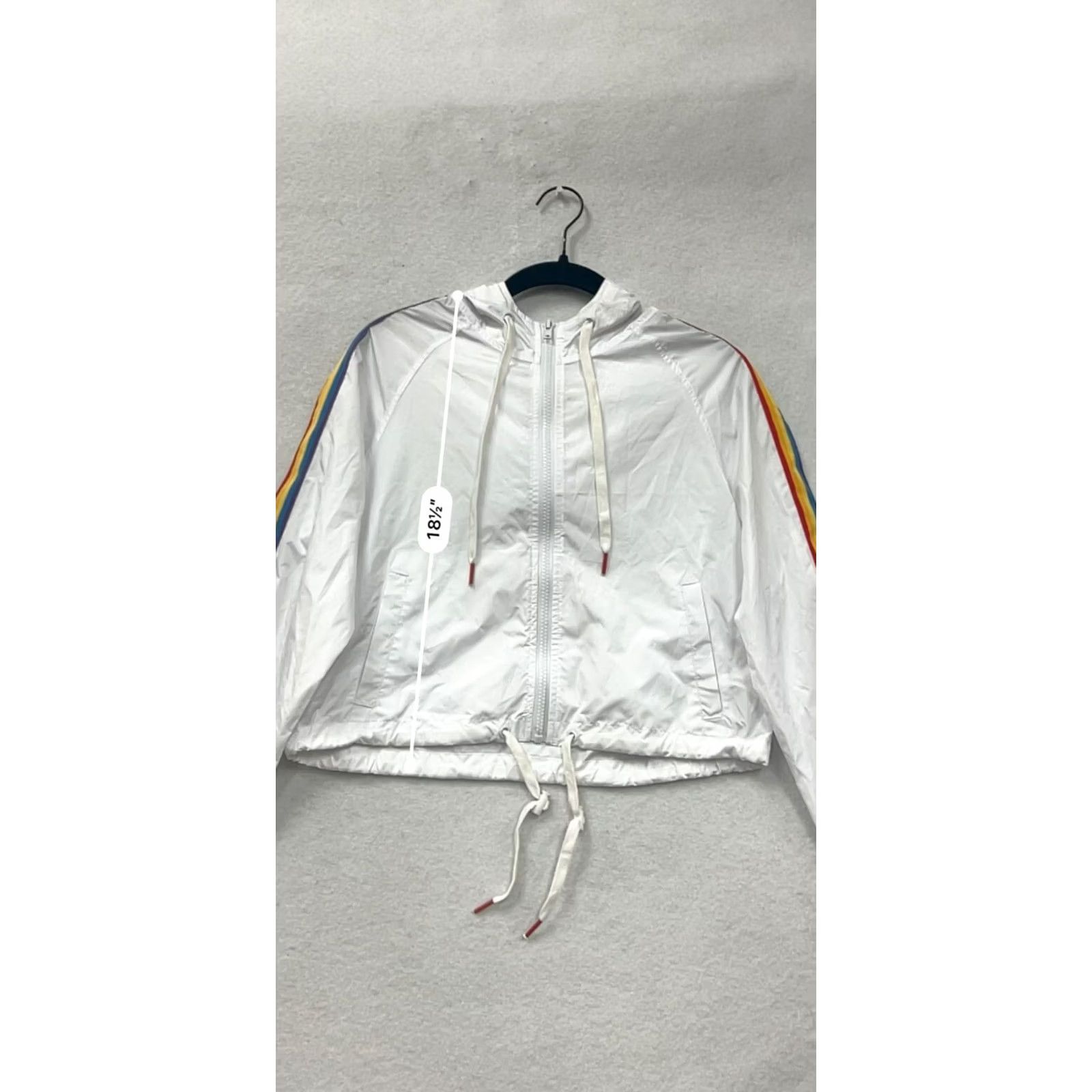 Rainbow A.Lab White Hooded Jacket Rainbow Stripe Sleeves Women’s S Jacket Womens S White Rainbow Stripe Sleeves Size S / US 4 / IT 40 - 7 Thumbnail