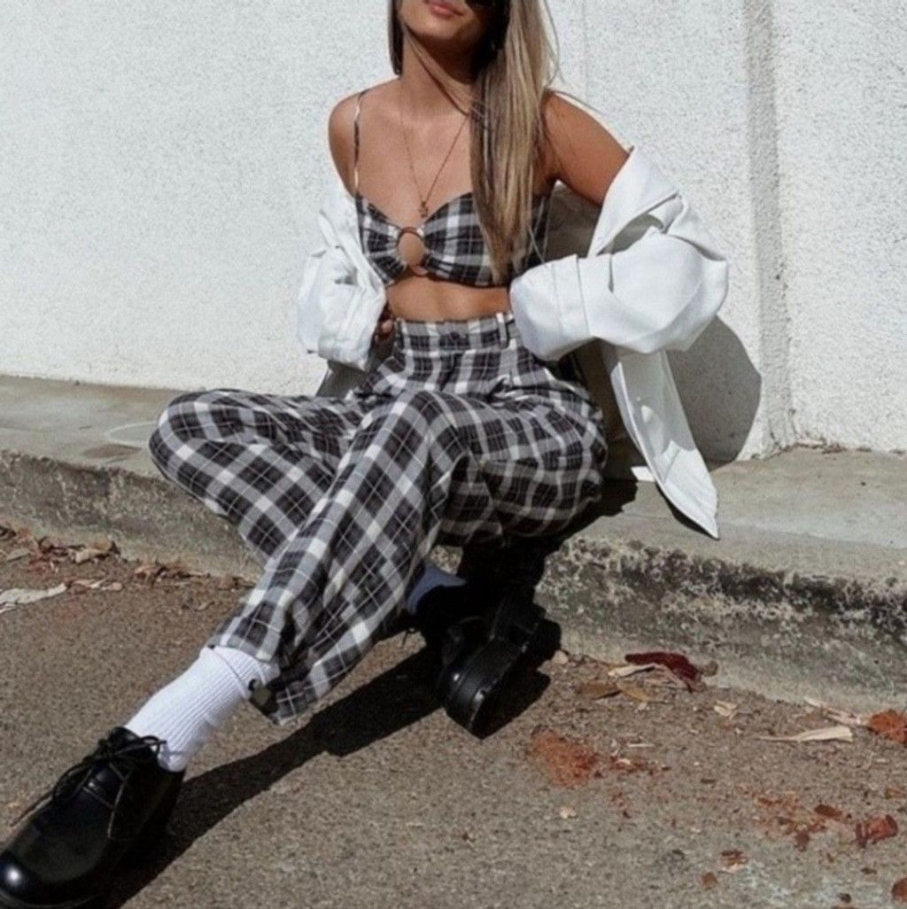 Other NWT Jagger & Stone The Tayla Ring Crop Top B+W Tartan Plaid Size XS / US 0-2 / IT 36-38 - 2 Thumbnail