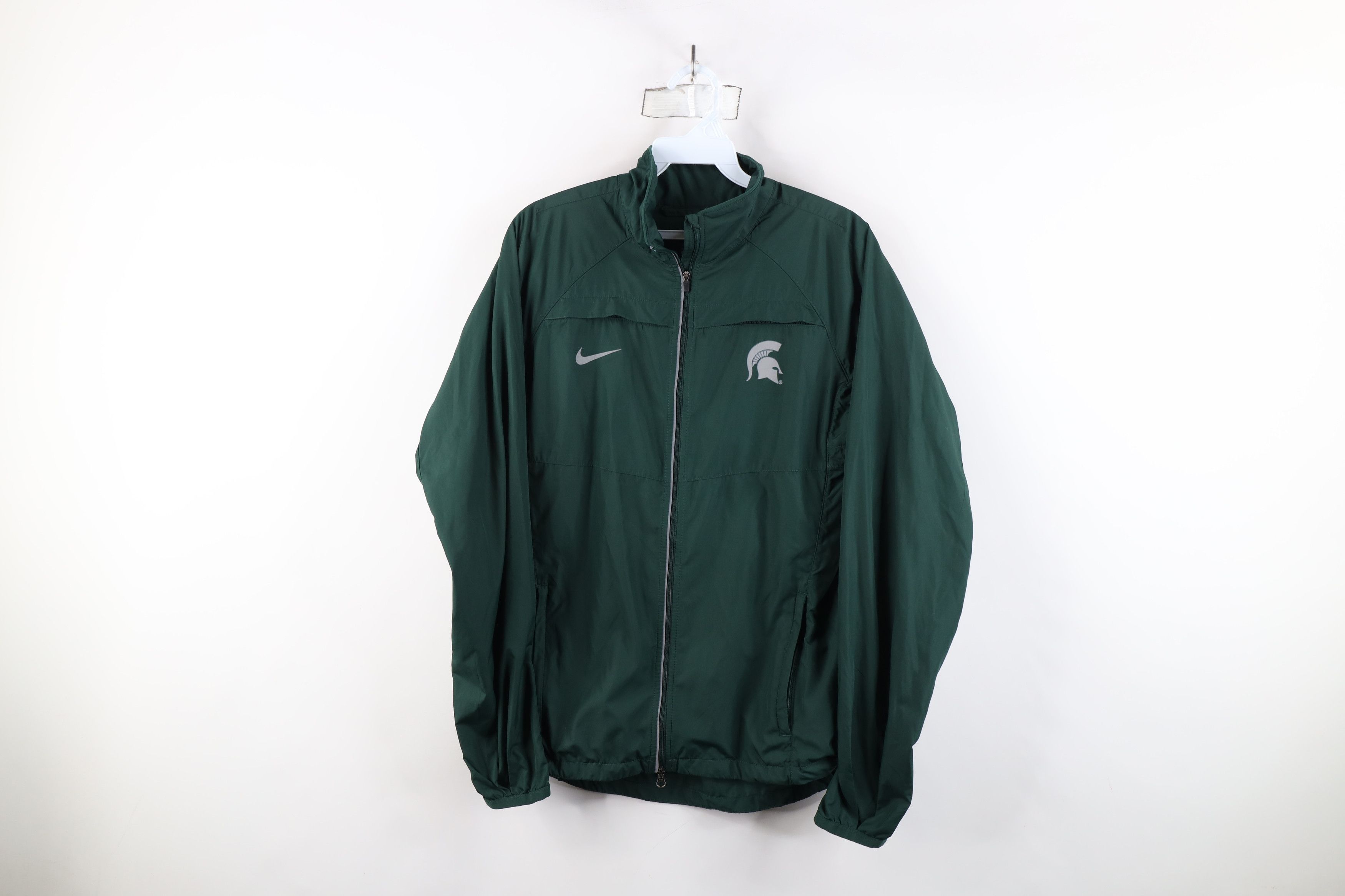 Nike × Vintage Nike Michigan State University Windbreaker Jacket Green Size S / US 4 / IT 40 - 1 Thumbnail