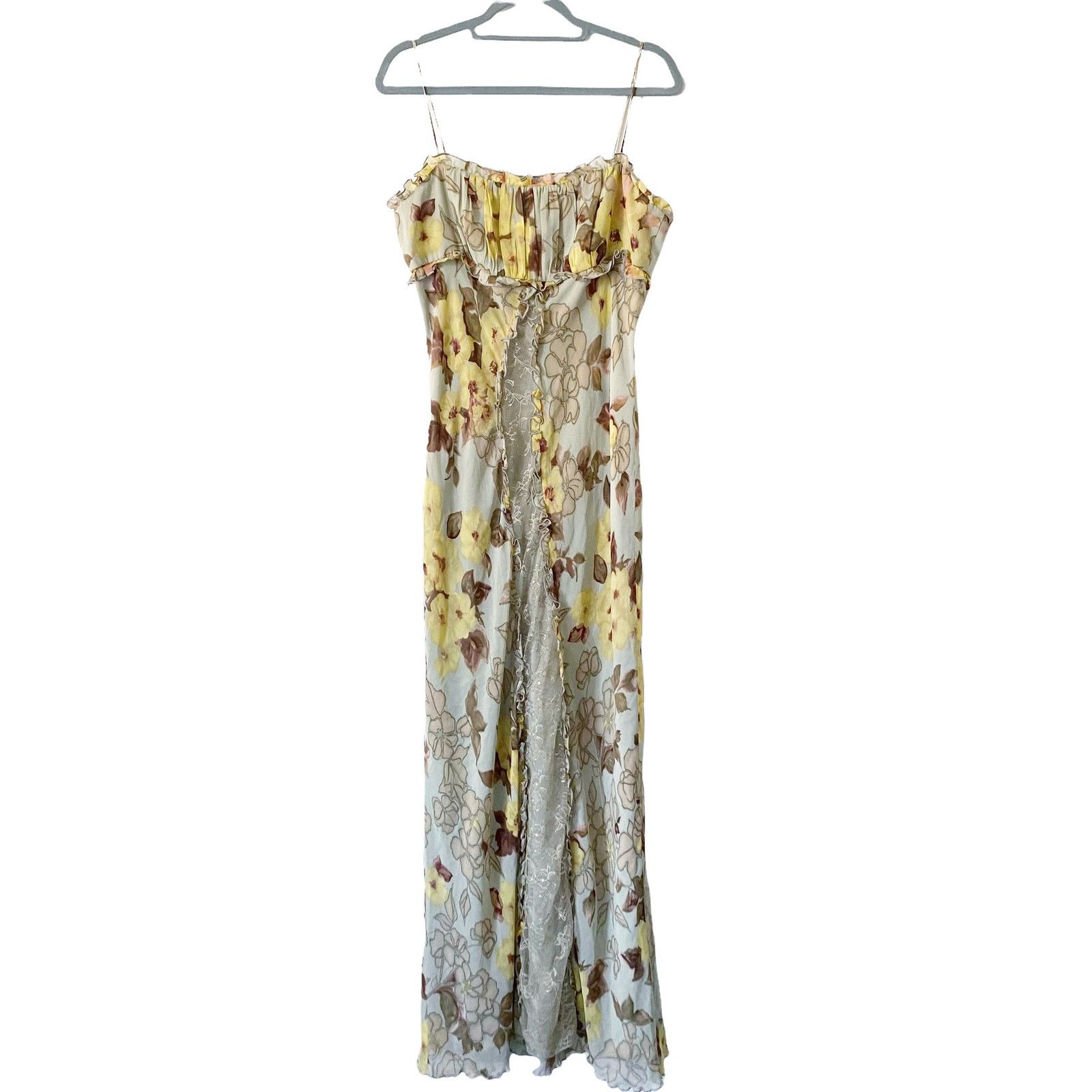 Vintage Vintage ABS Empire Waist Floral Y2K Maxi Dress Size XL / US 12-14 / IT 48-50 - 2 Thumbnail