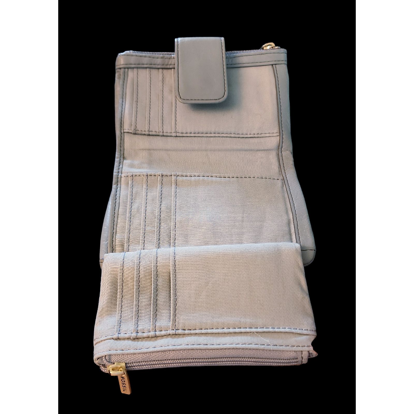 Fossil Fossil Ellis SL7103336 Light blue Genuine Leather Clutch Size ONE SIZE - 3 Thumbnail