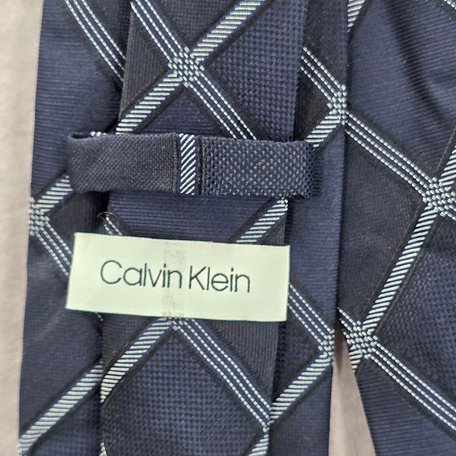 Calvin Klein Calvin Klein Blue Plaid Tartan 100% Silk Men's Neck Tie Size 30 - 4 Thumbnail