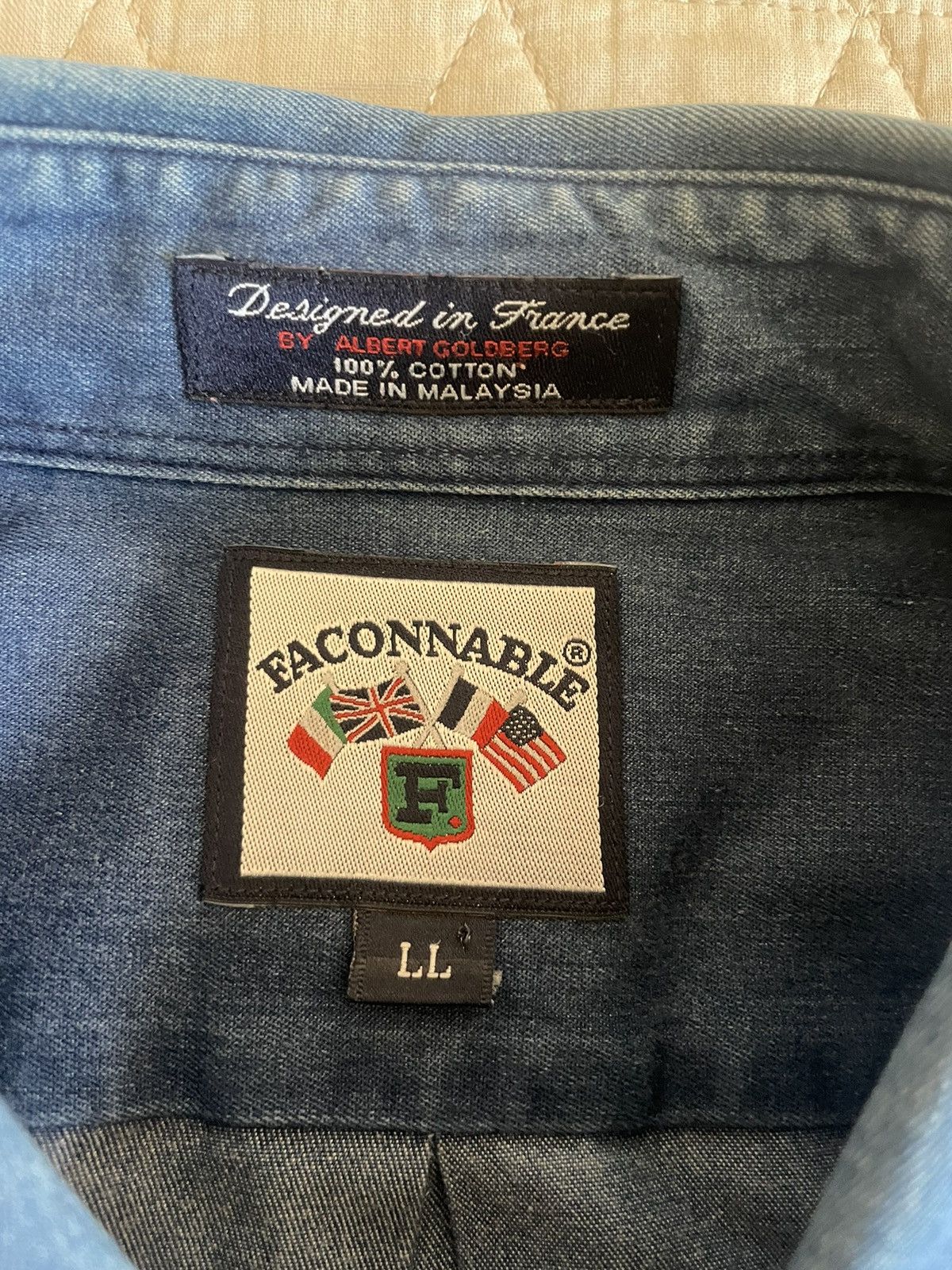 Faconnable × Vintage Denim Button Down Sport Shirt Size US L / EU 52-54 / 3 - 6 Thumbnail