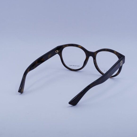Gucci Gucci GG1580O 002 Eyeglasses Dark Havana 53mm Round Frame Size ONE SIZE - 10 Thumbnail
