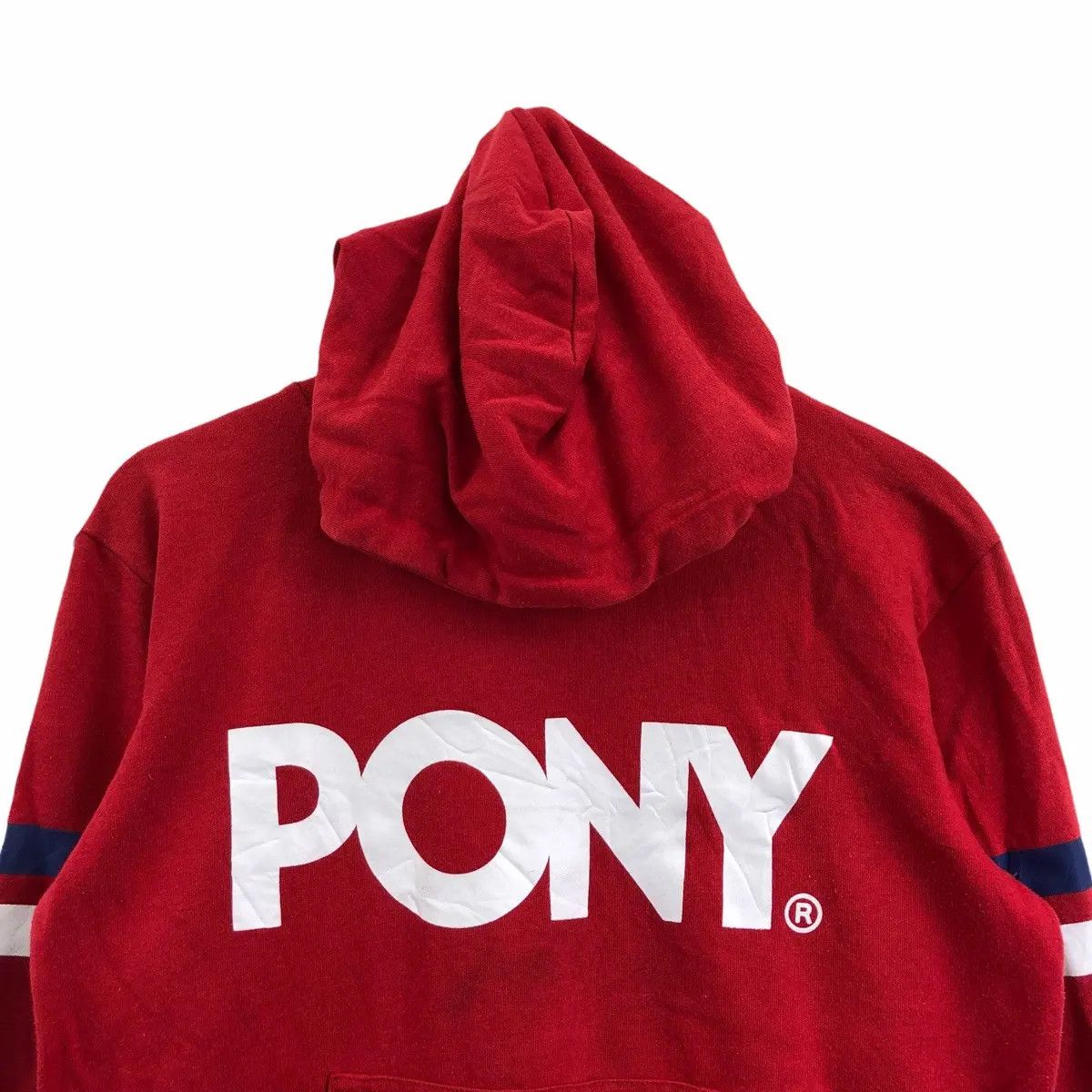 PONY Vtg 90’ PONY SKATEBOARD Hip Hop Red Hoodie Jacket Pullover Size M / US 6-8 / IT 42-44 - 3 Thumbnail